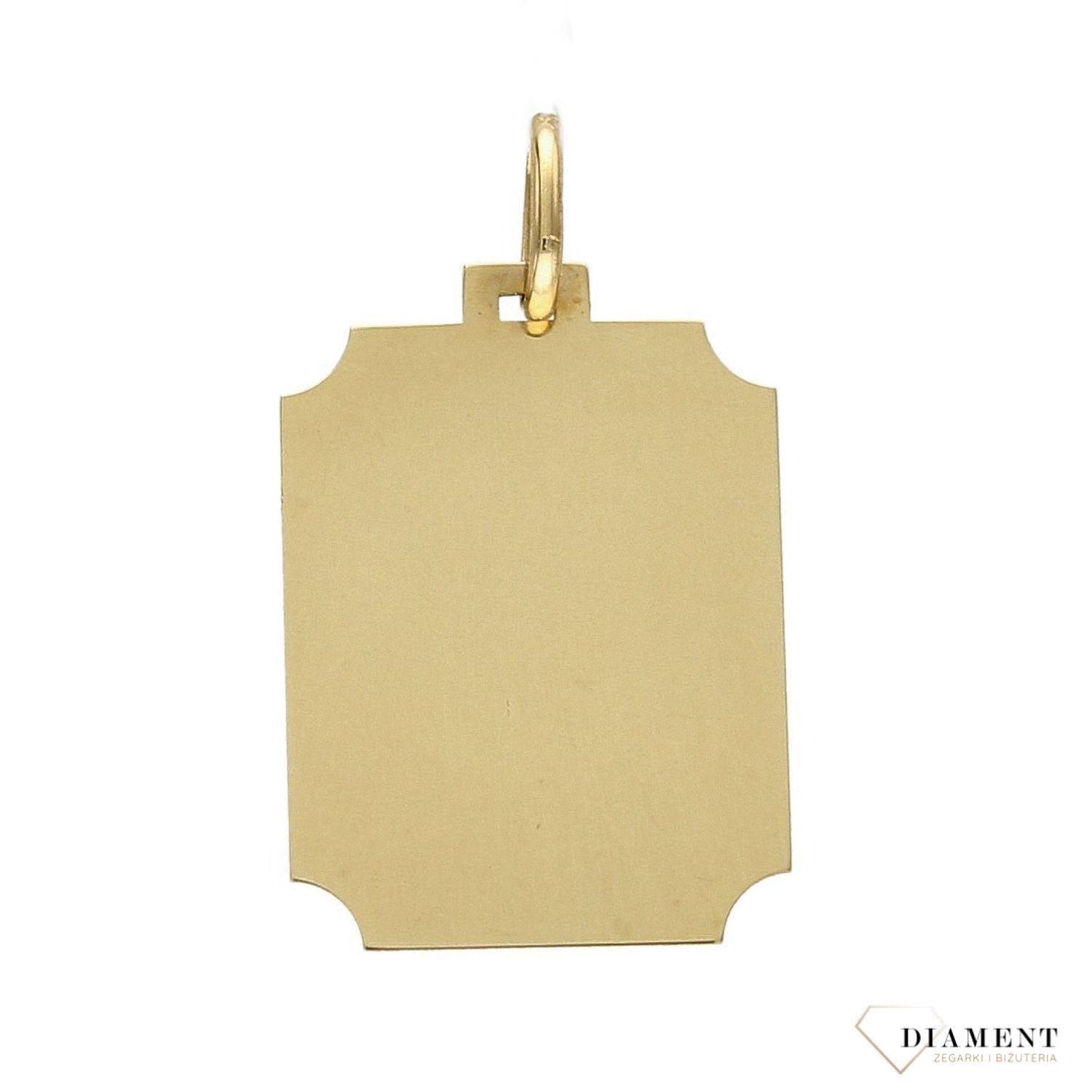 Złota zawieszka blaszka 'Nieśmiertelnik' DIA-ZAW-5252-585.jpg
