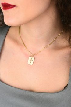 Złoty męski wisiorek 585 blaszka z krzyżem  Zawieszka z grawerem  Biżuteria złota Diament (3).jpg