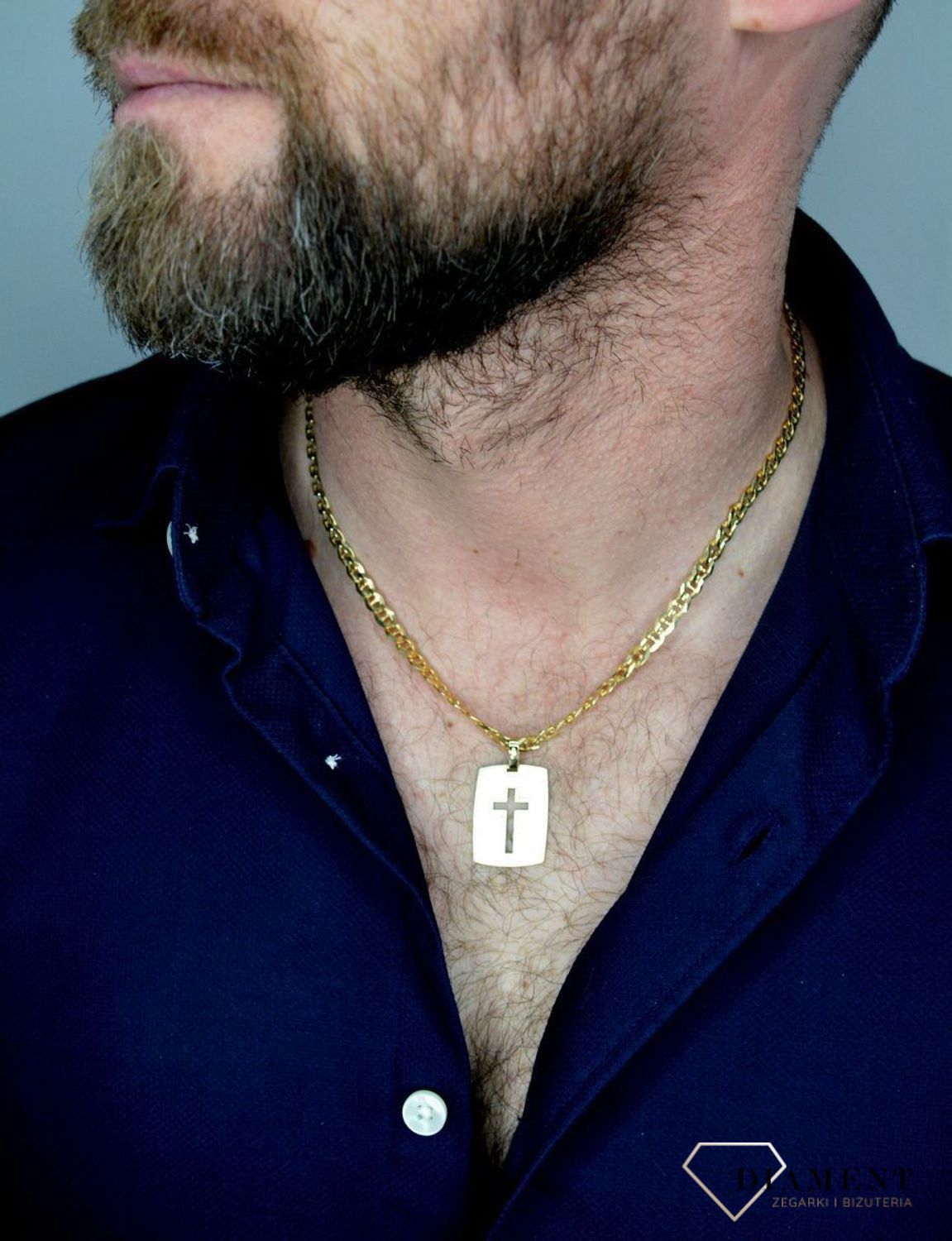 Złota zawieszka blaszka z krzyżem  DIA-ZAW-5254-585.jpg