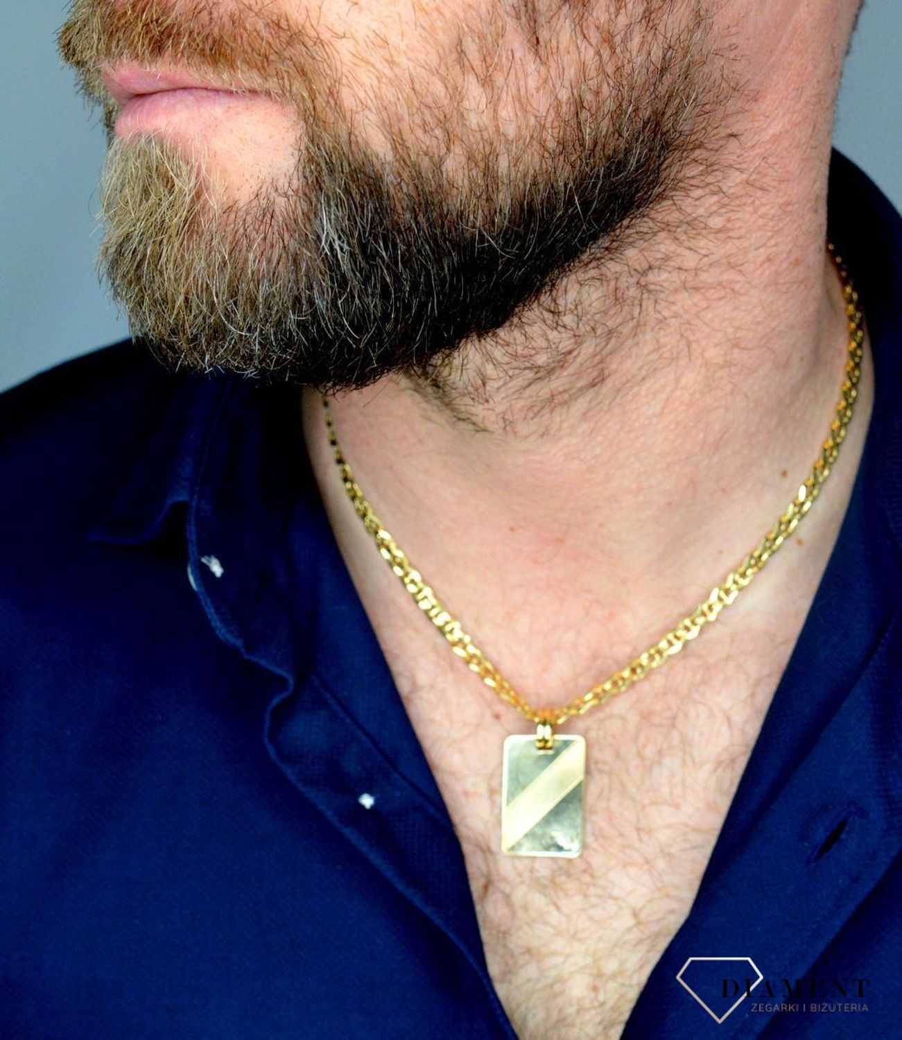 Złota zawieszka duża blaszka nieśmiertelnik DIA-ZAW-5255-585.jpg