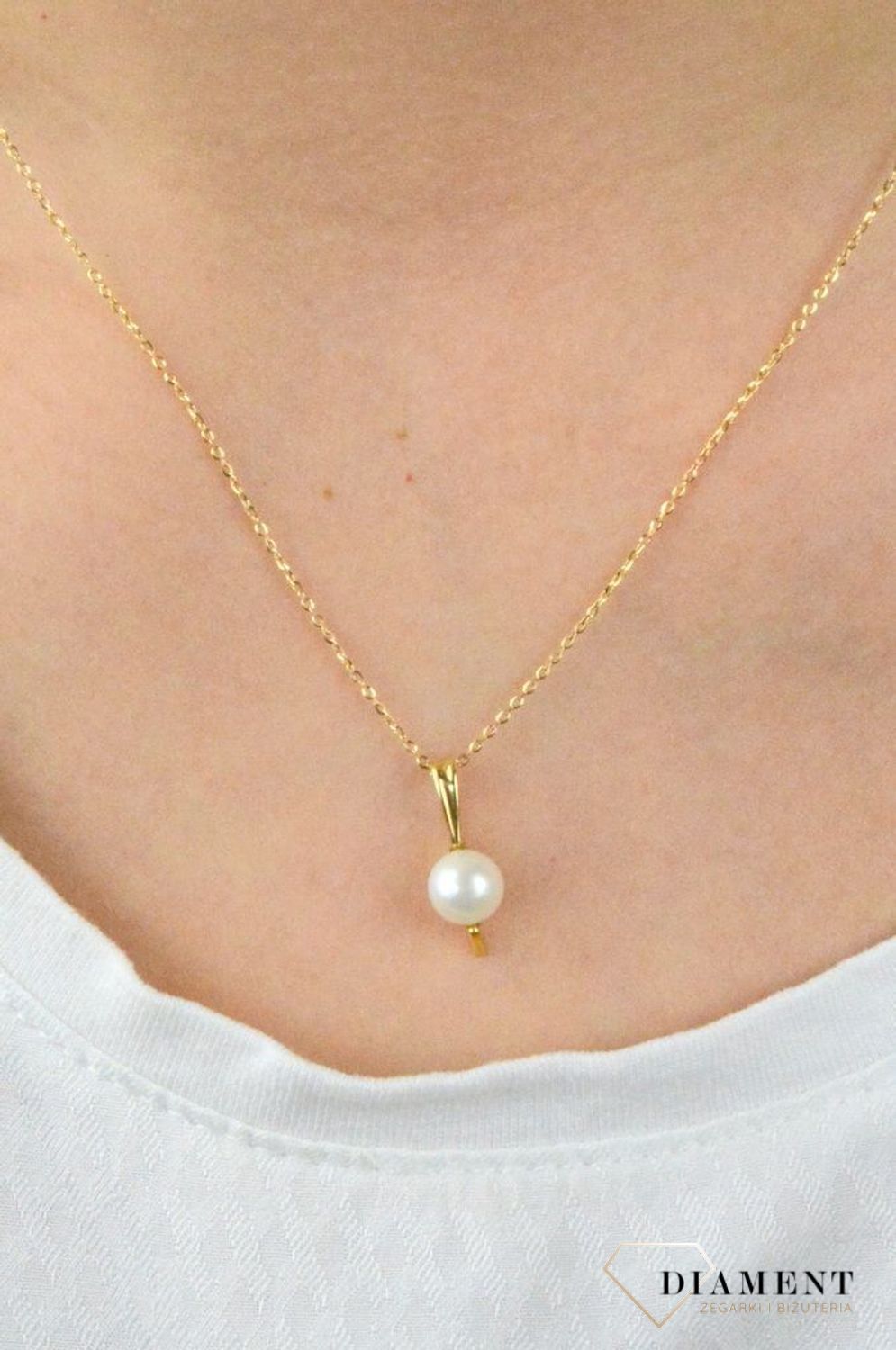 Złota zawieszka 585 złoto z perełką DIA-ZAW-5258-585.jpg