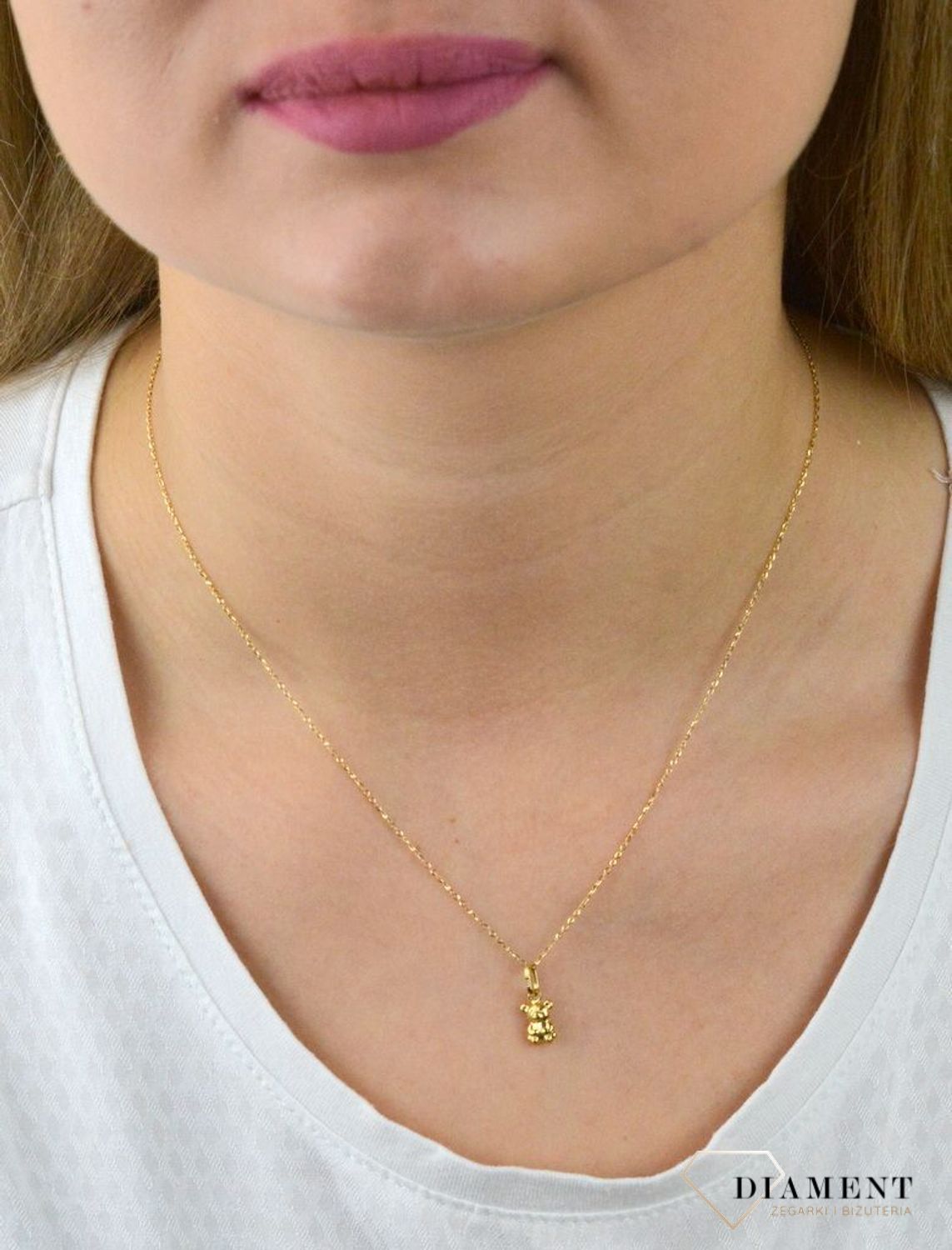 Złota zawieszka 585 'Mały miś' DIA-ZAW-5263-585.jpg