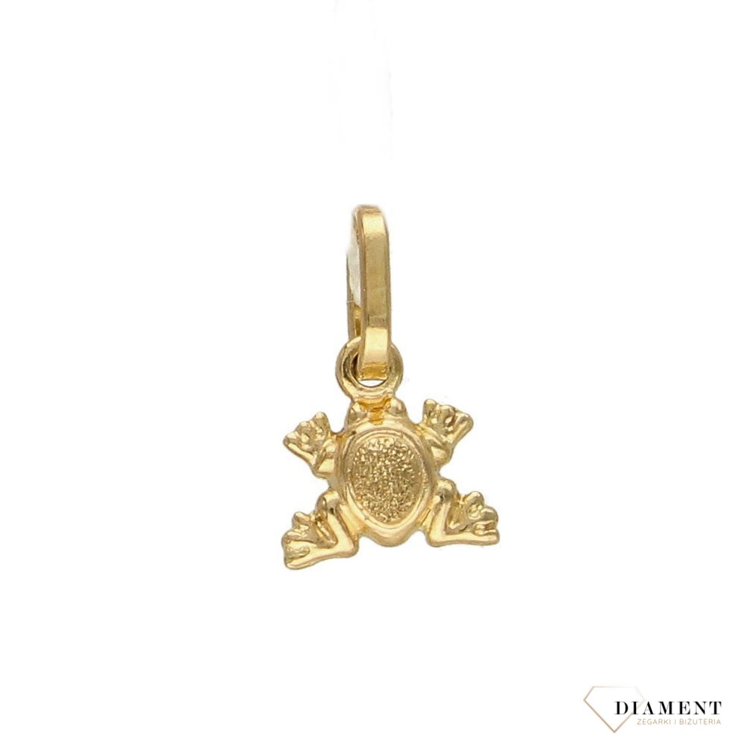Złota zawieszka 585 'Mała żabka' DIA-ZAW-5266-585.jpg