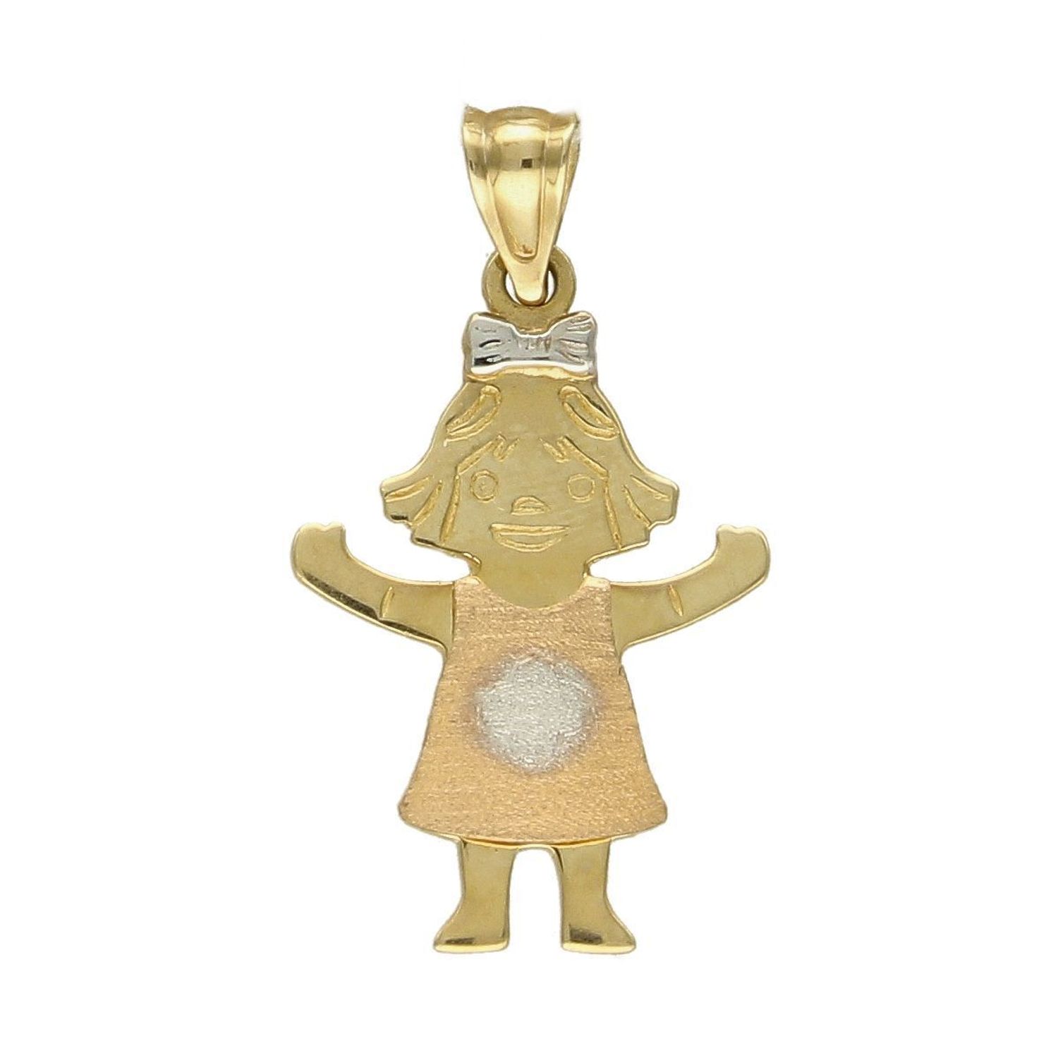 Złota zawieszka Wesoła dziewczynka z różowym złotem DIA-ZAW-5273-585.jpg