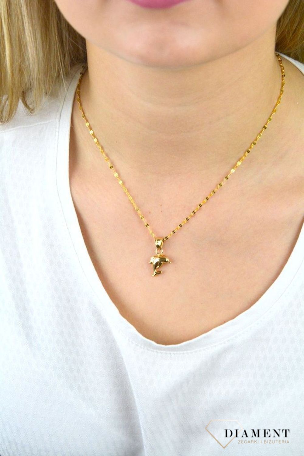 Złota zawieszka 585 Delfinek DIA-ZAW-5275-585.jpg