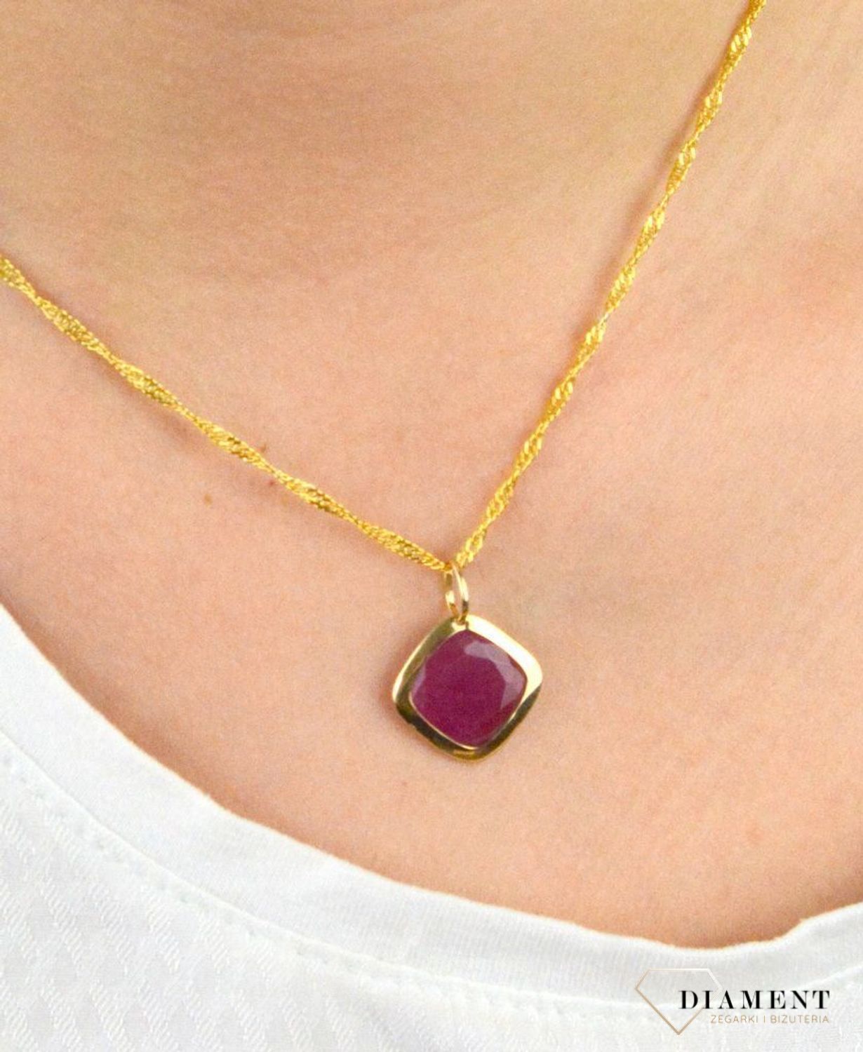 Złota zawieszka z kamieniem Jadeit DIA-ZAW-5307-585.jpg