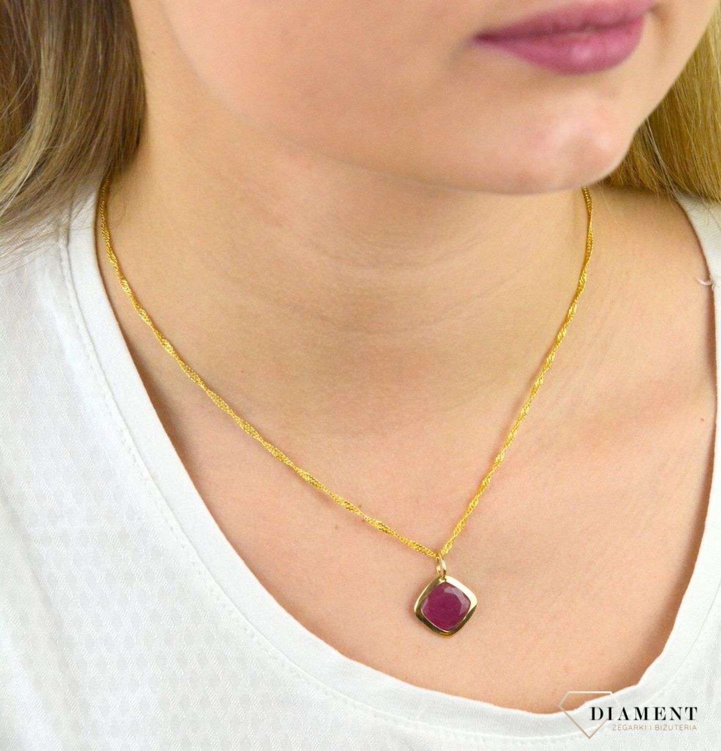 Złota zawieszka z kamieniem Jadeit DIA-ZAW-5307-585.jpg