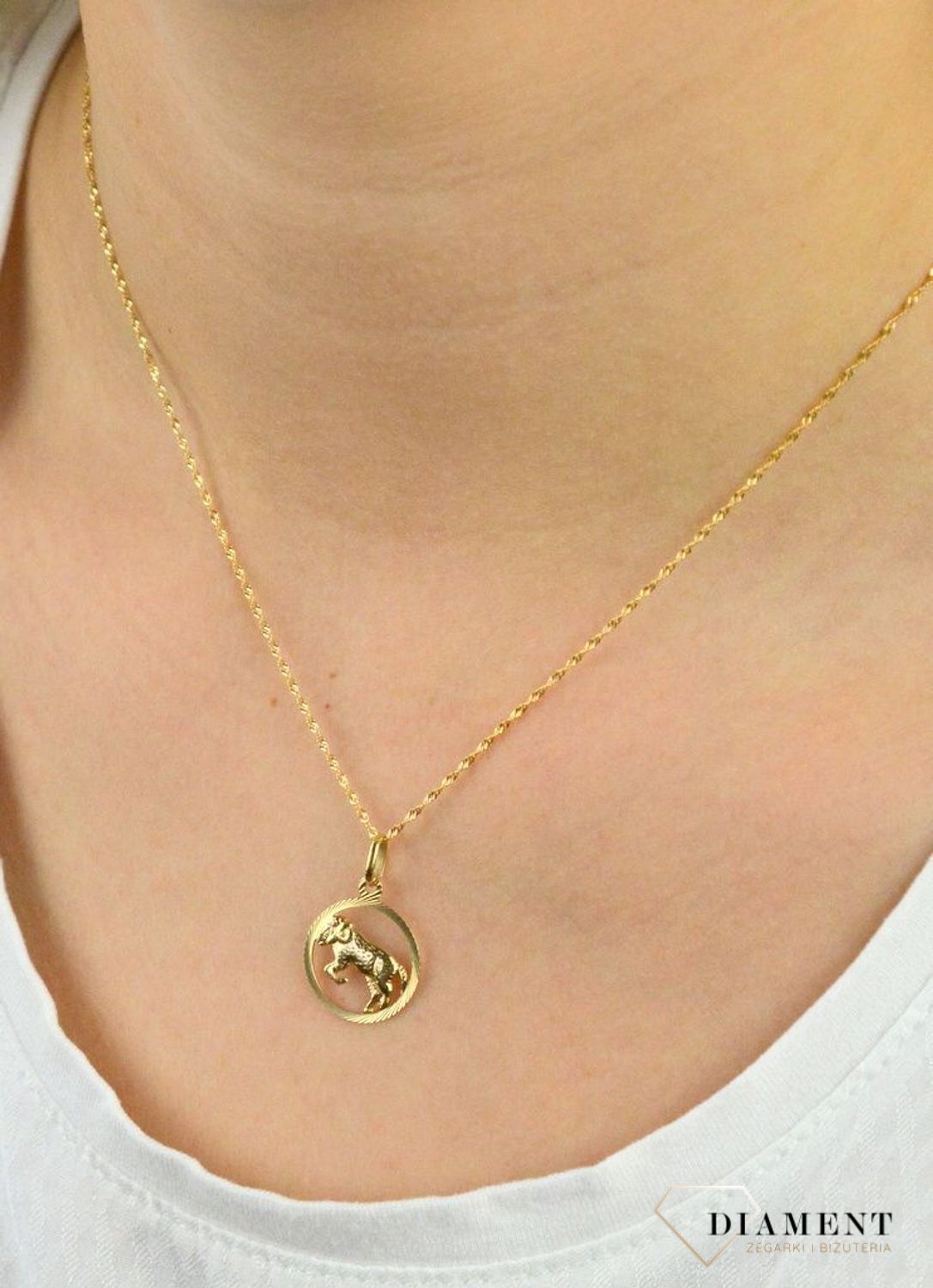Złota zawieszka 585 znak zodiaku Baran DIA-ZAW-5319-585.jpg