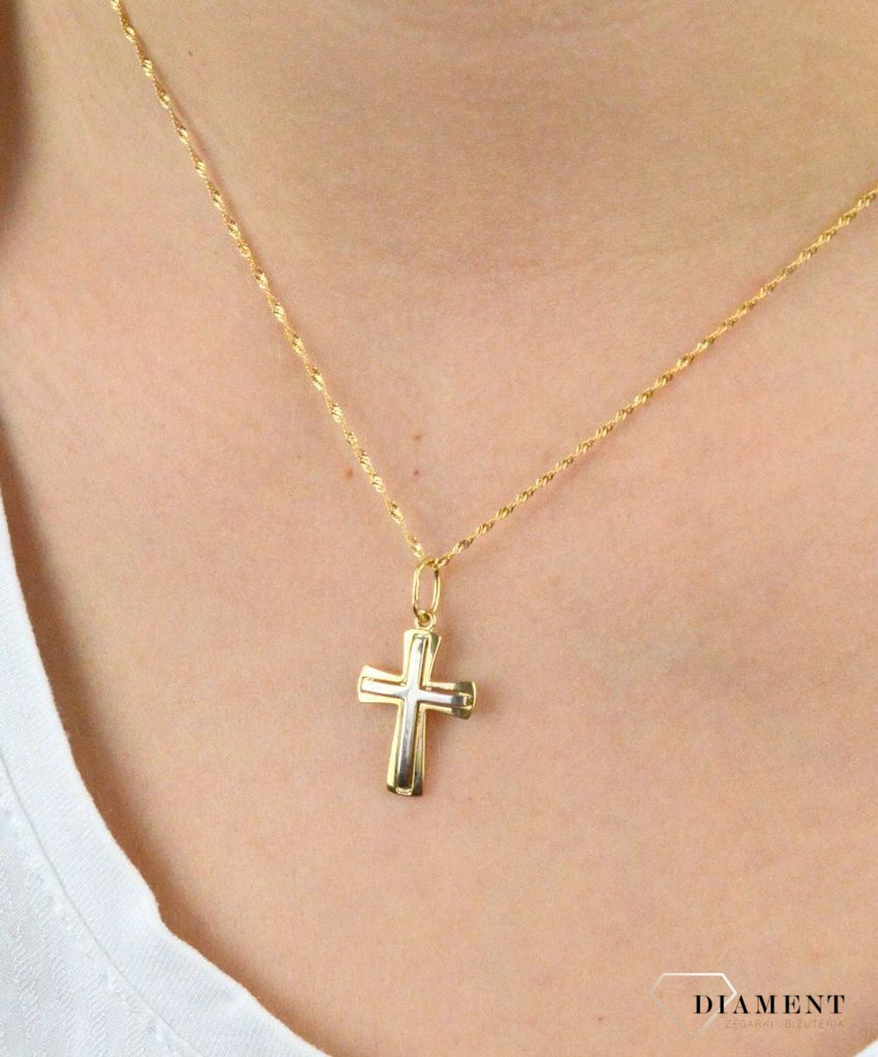 Złoty krzyż 585 z białym złoto DIA-ZAW-5343-585.jpg