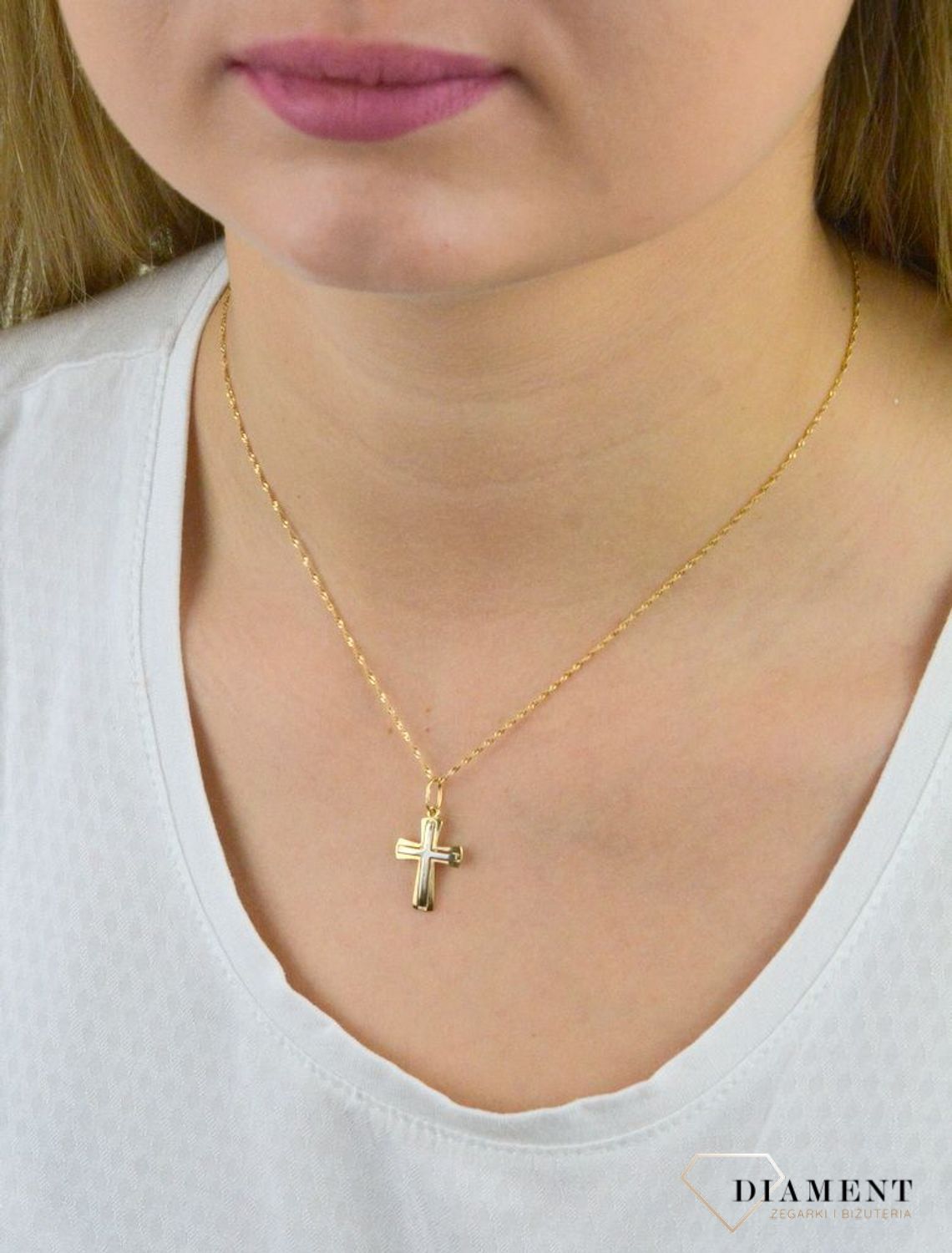 Złoty krzyż 585 z białym złoto DIA-ZAW-5343-585.jpg