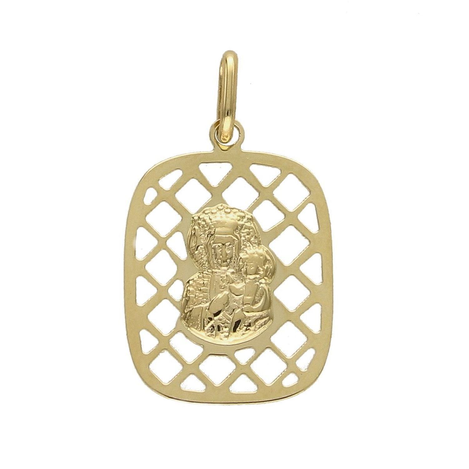 Złota zawieszka medalik Matka Boska Częstochowska DIA-ZAW-5348-585.jpg