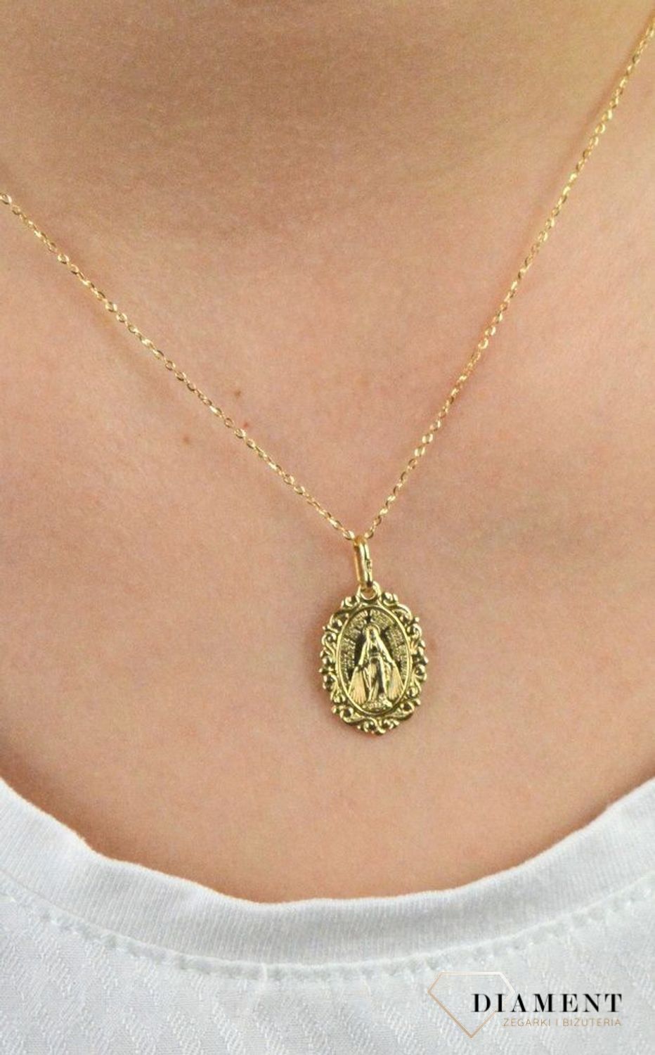 Złota zawieszka medalik Matka Boska DIA-ZAW-5349-585.jpg