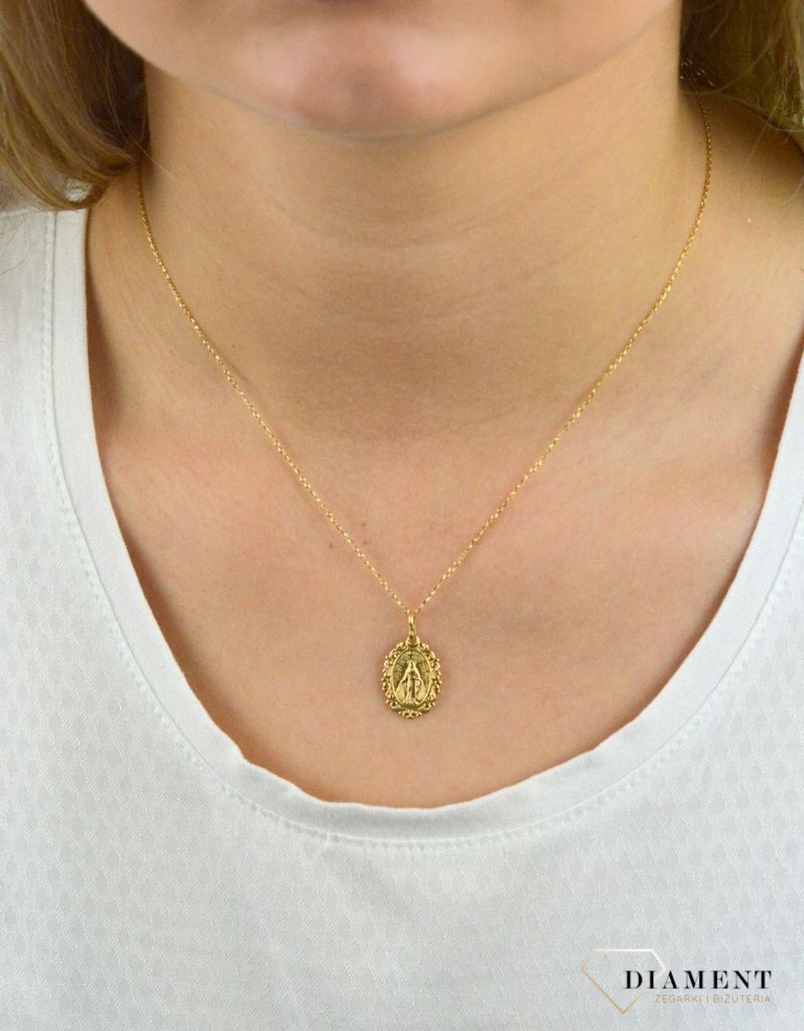 Złota zawieszka medalik Matka Boska DIA-ZAW-5349-585.jpg