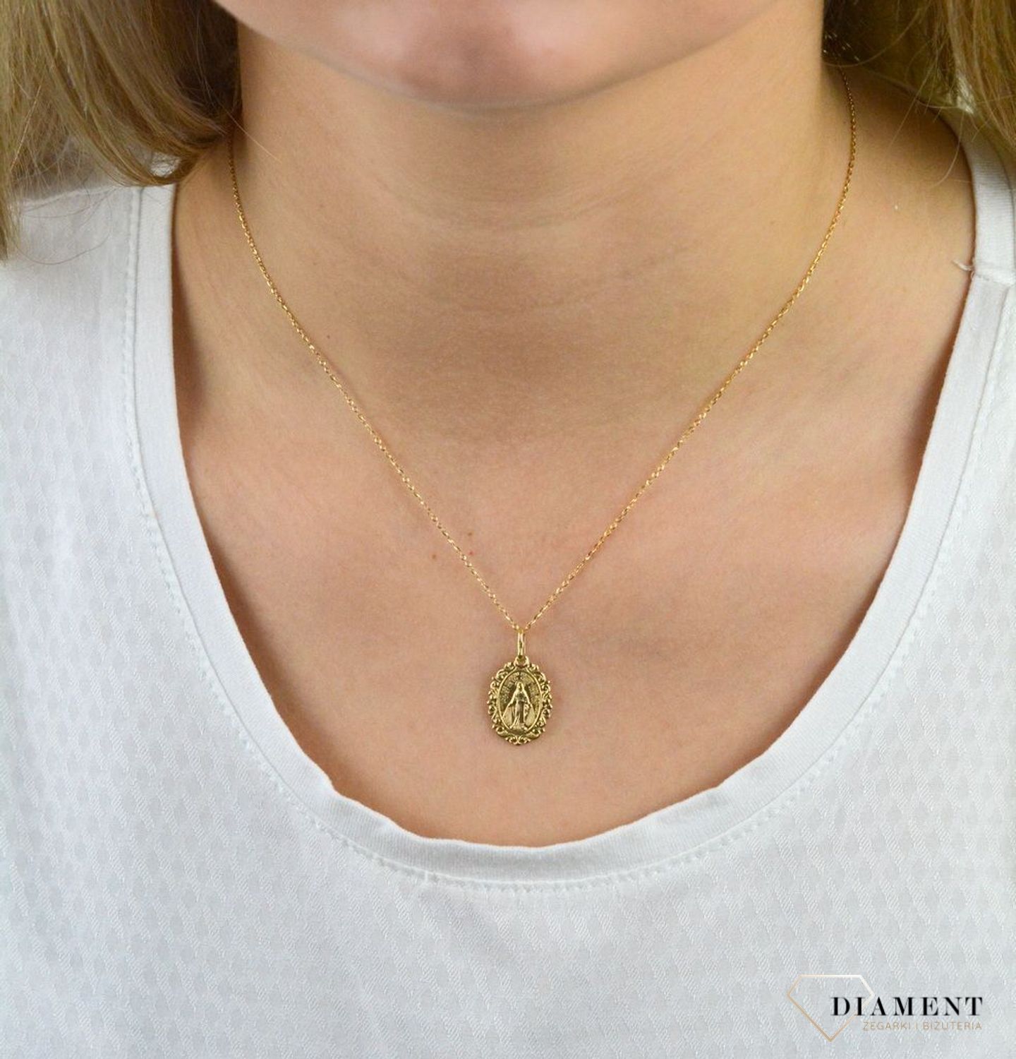 Złota zawieszka medalik Matka Boska DIA-ZAW-5349-585.jpg
