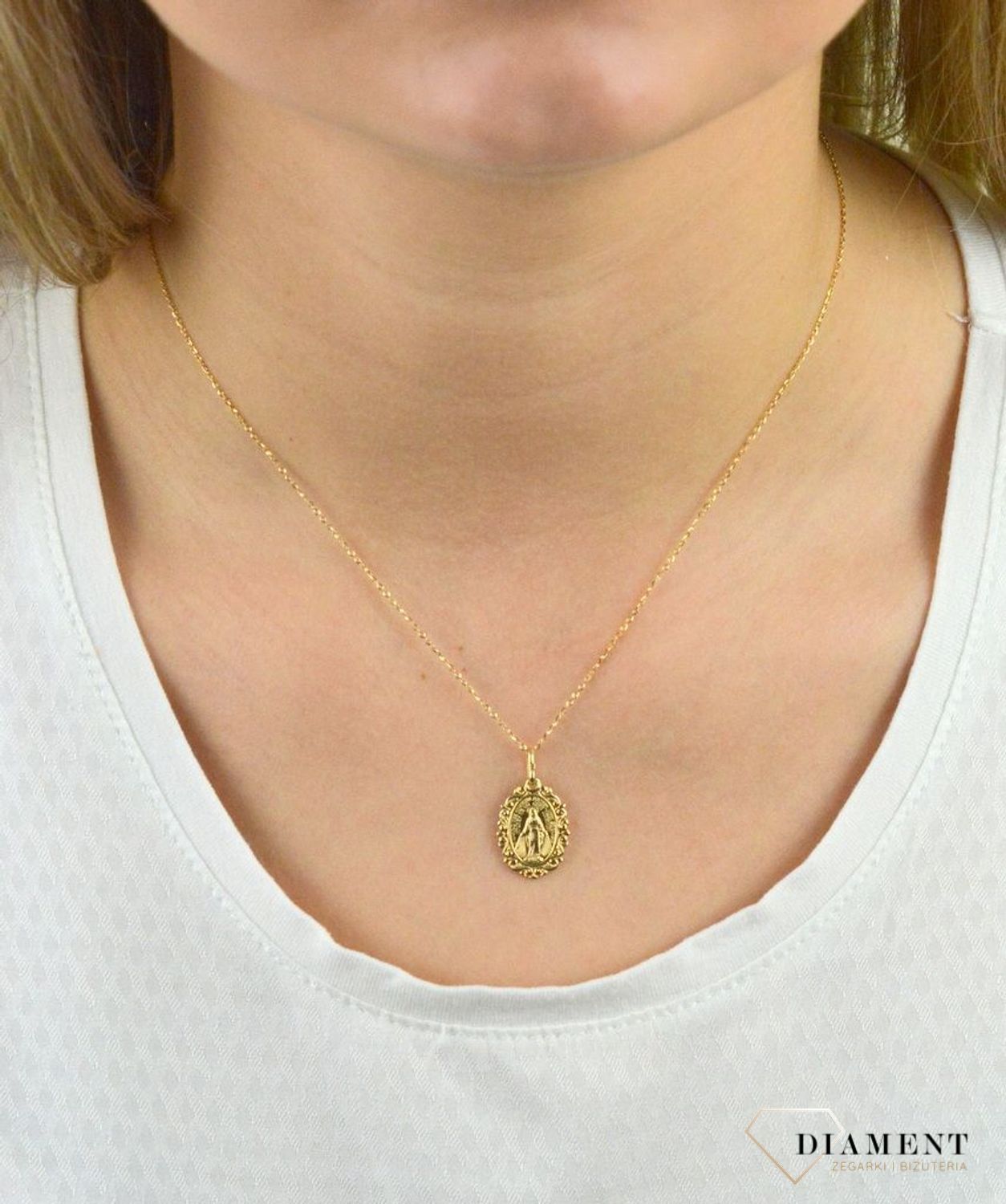 Złota zawieszka medalik Matka Boska DIA-ZAW-5349-585.jpg