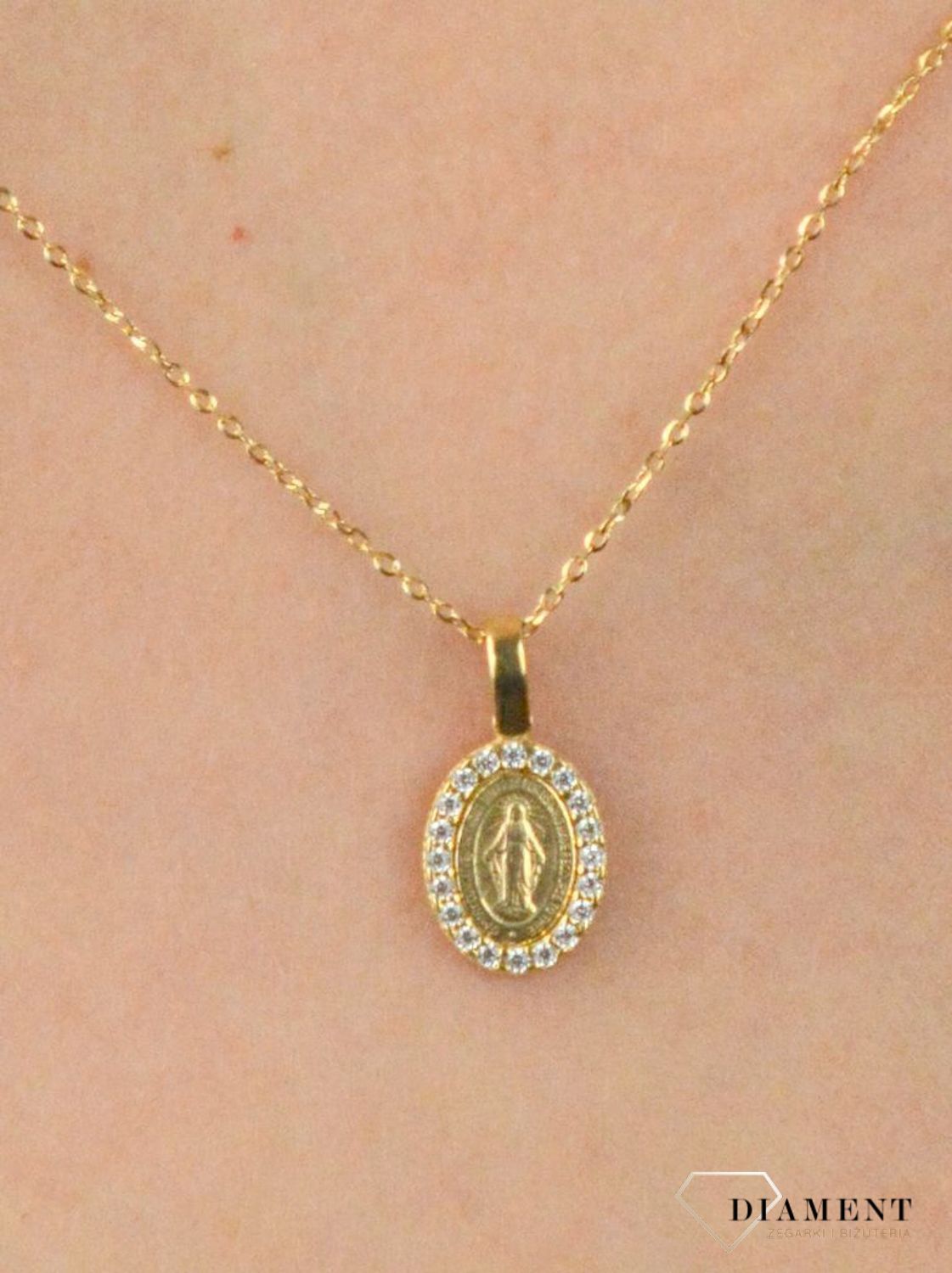 Złota zawieszka medalik Matka Boska DIA-ZAW-5350-585.jpg