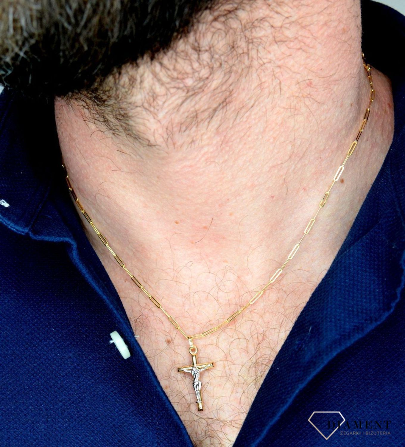 Duży złoty krzyż 585 z wizerunkiem białe złoto DIA-ZAW-5351-585.jpg