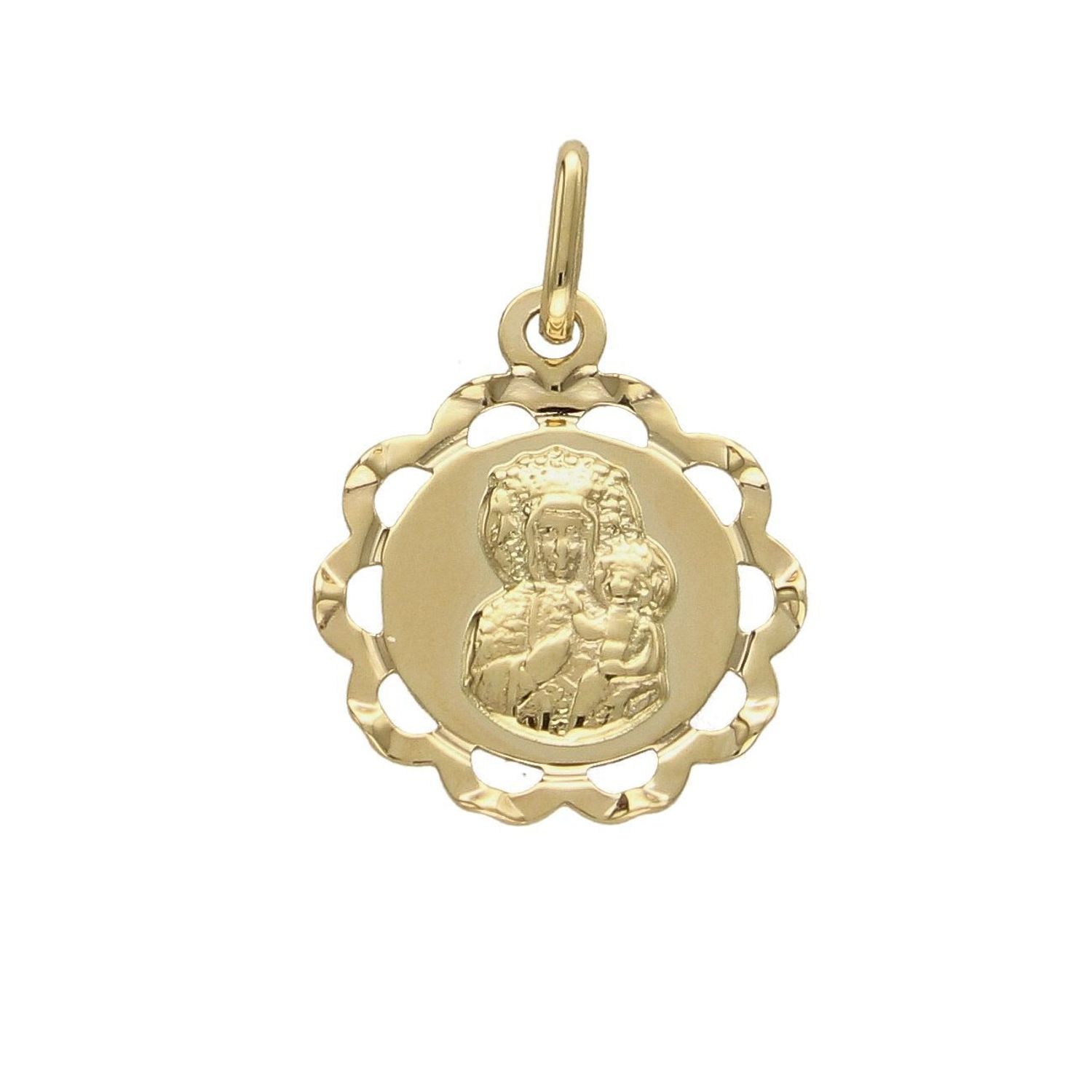 Złota zawieszka medalik Matka Boska Częstochowska DIA-ZAW-5358-585.jpg