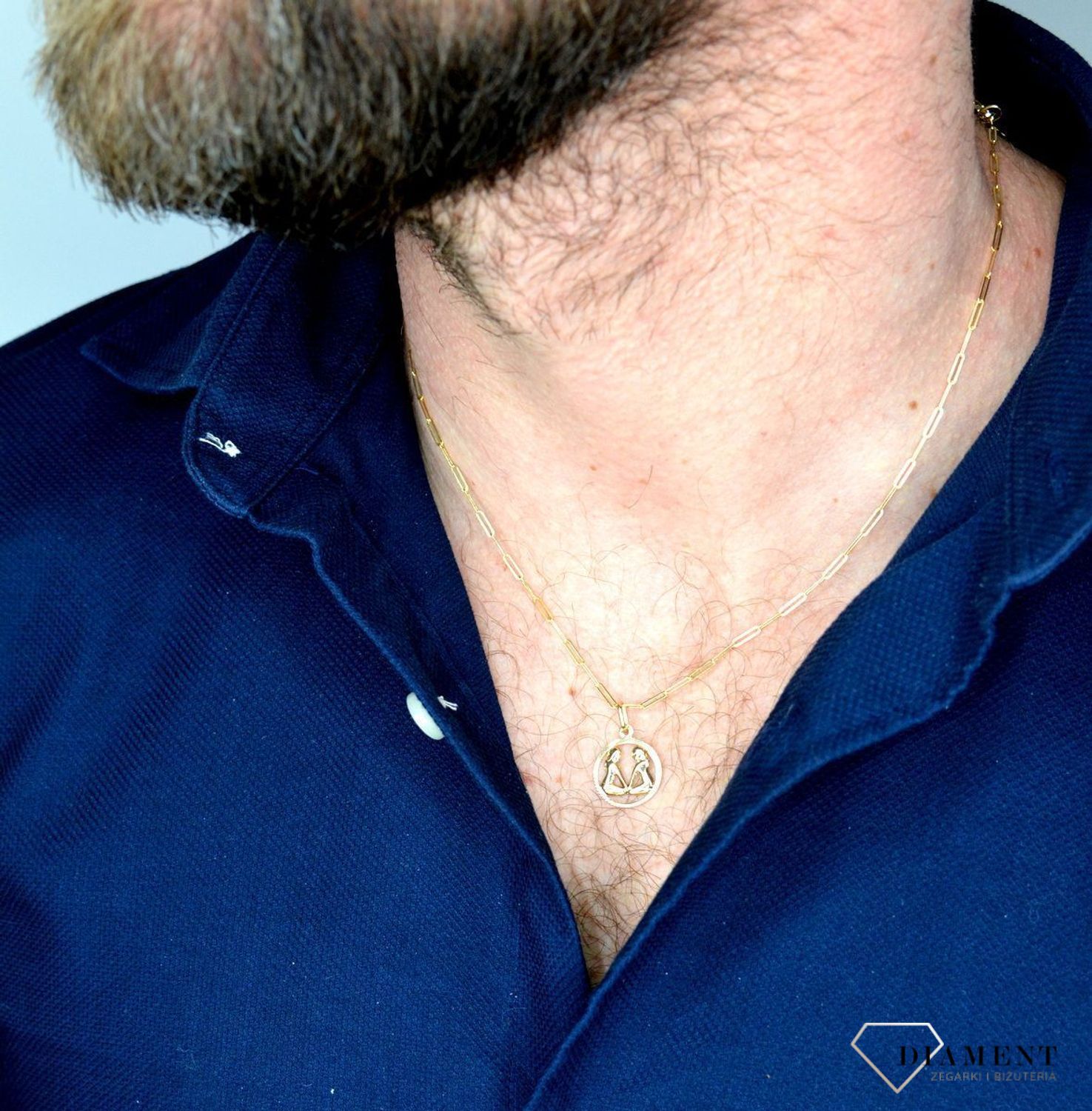 Złota zawieszka 585 znak zodiaku bliźnięta DIA-ZAW-5364-585.jpg