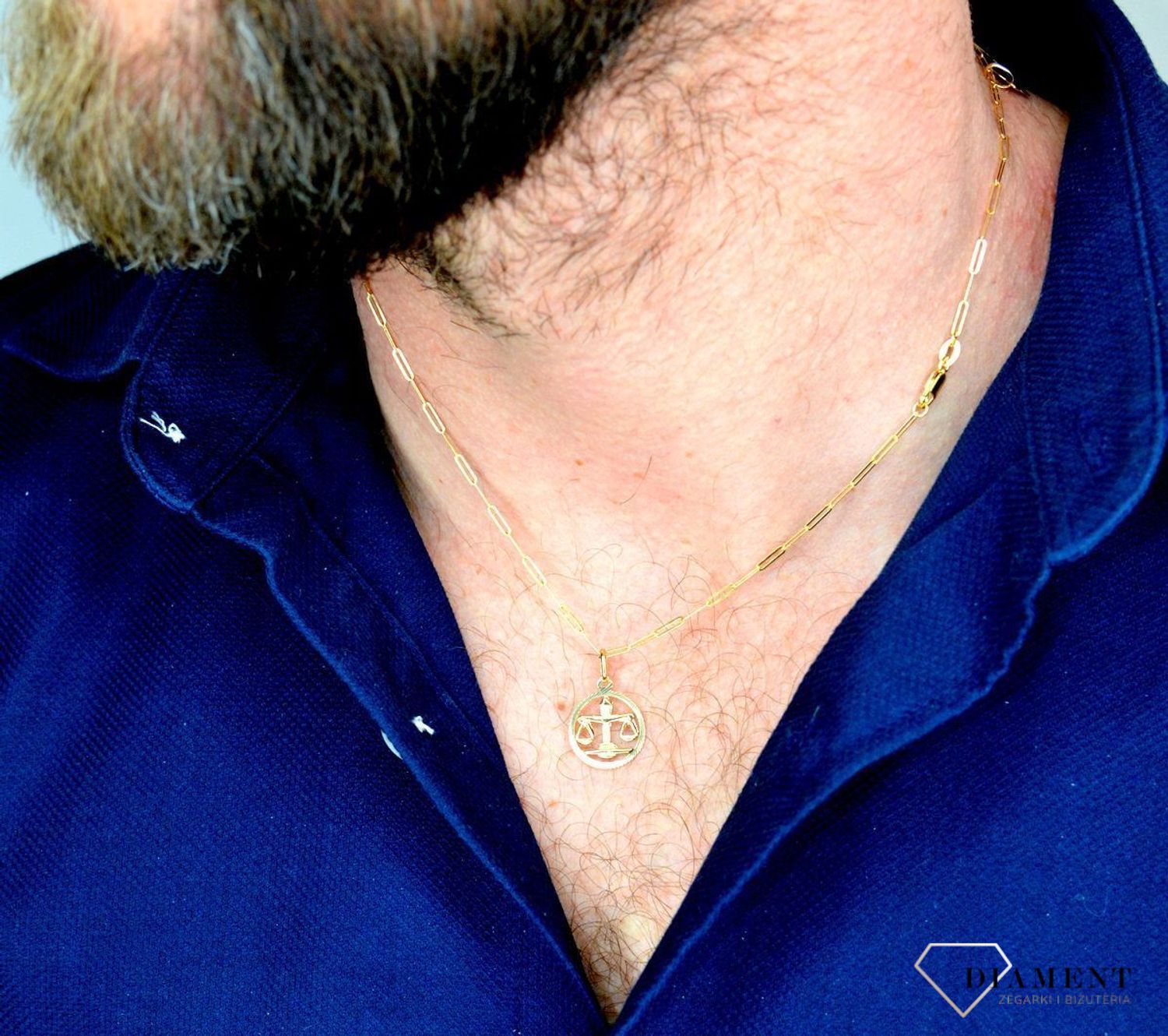 Złota zawieszka 585 znak zodiaku waga DIA-ZAW-5365-585.jpg