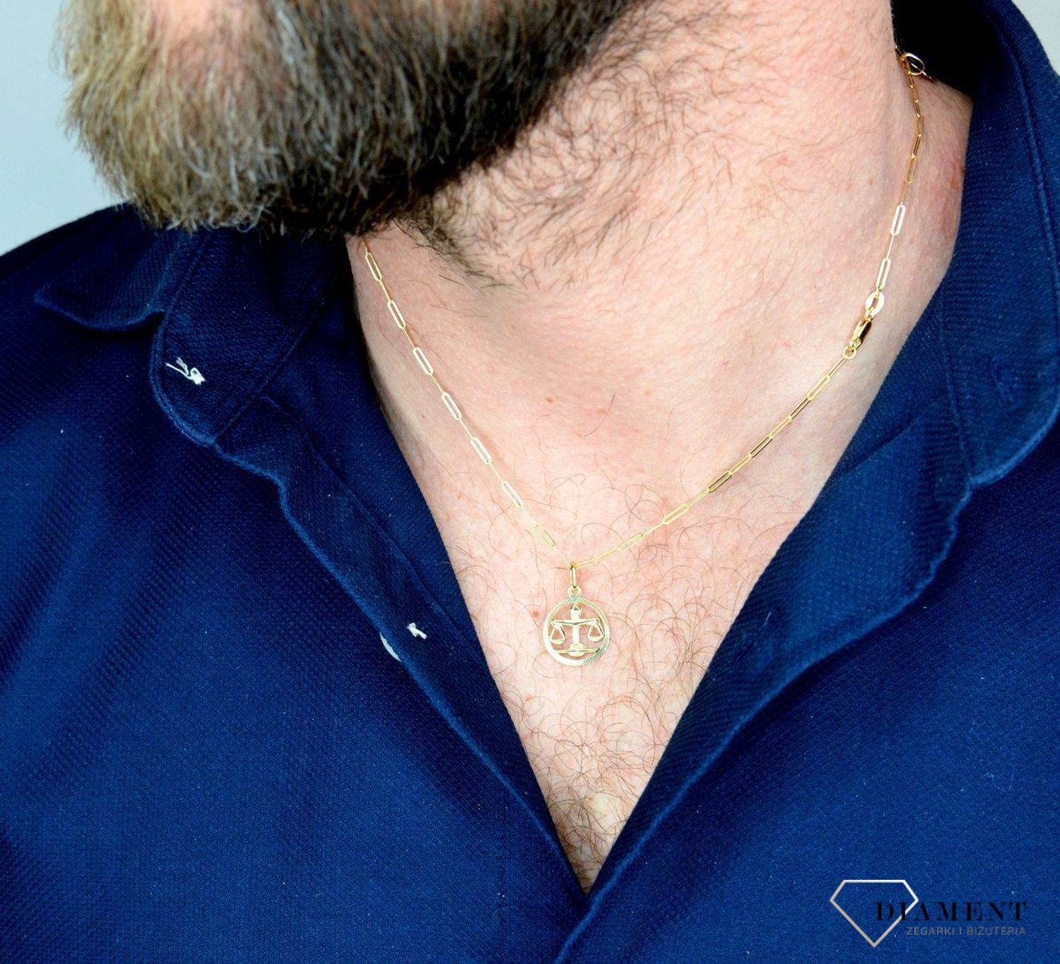 Złota zawieszka 585 znak zodiaku waga DIA-ZAW-5365-585.jpg