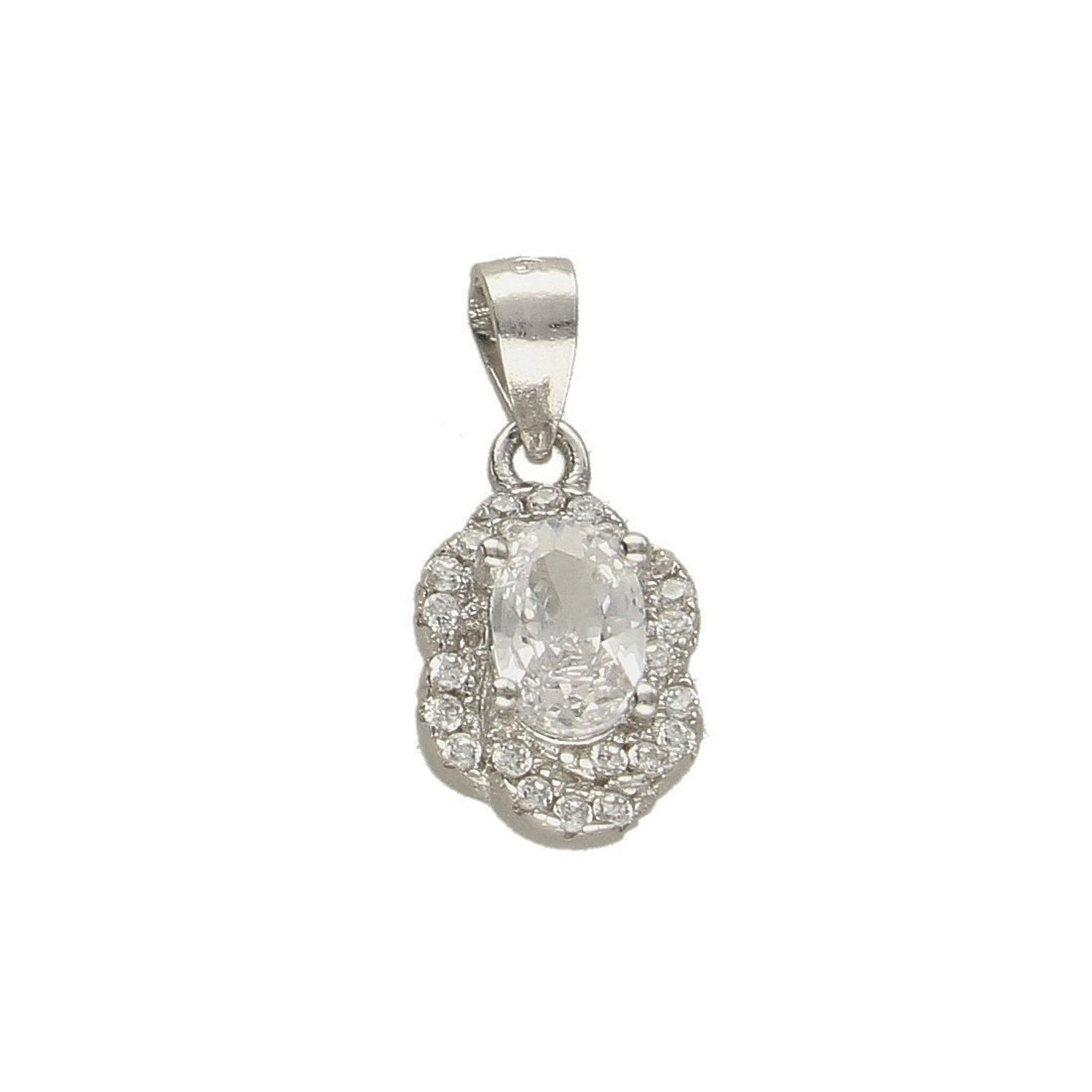 Srebrna zawieszka  Podłużny kwiatuszek z cyrkoniami  925 DIA-ZAW-5456-925.jpg