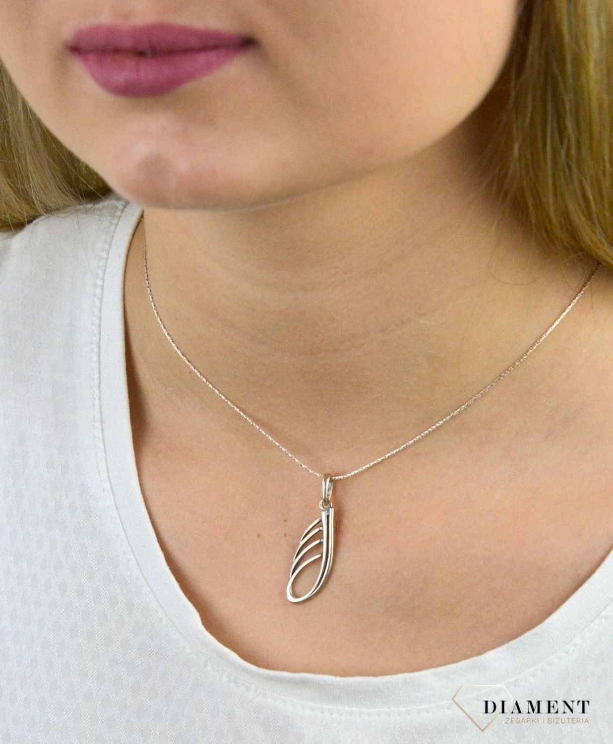 Naszyjnik srebrny 925 pozł. damski Czaszka jasność umysłu DIA-ZAW-5535-925.jpg