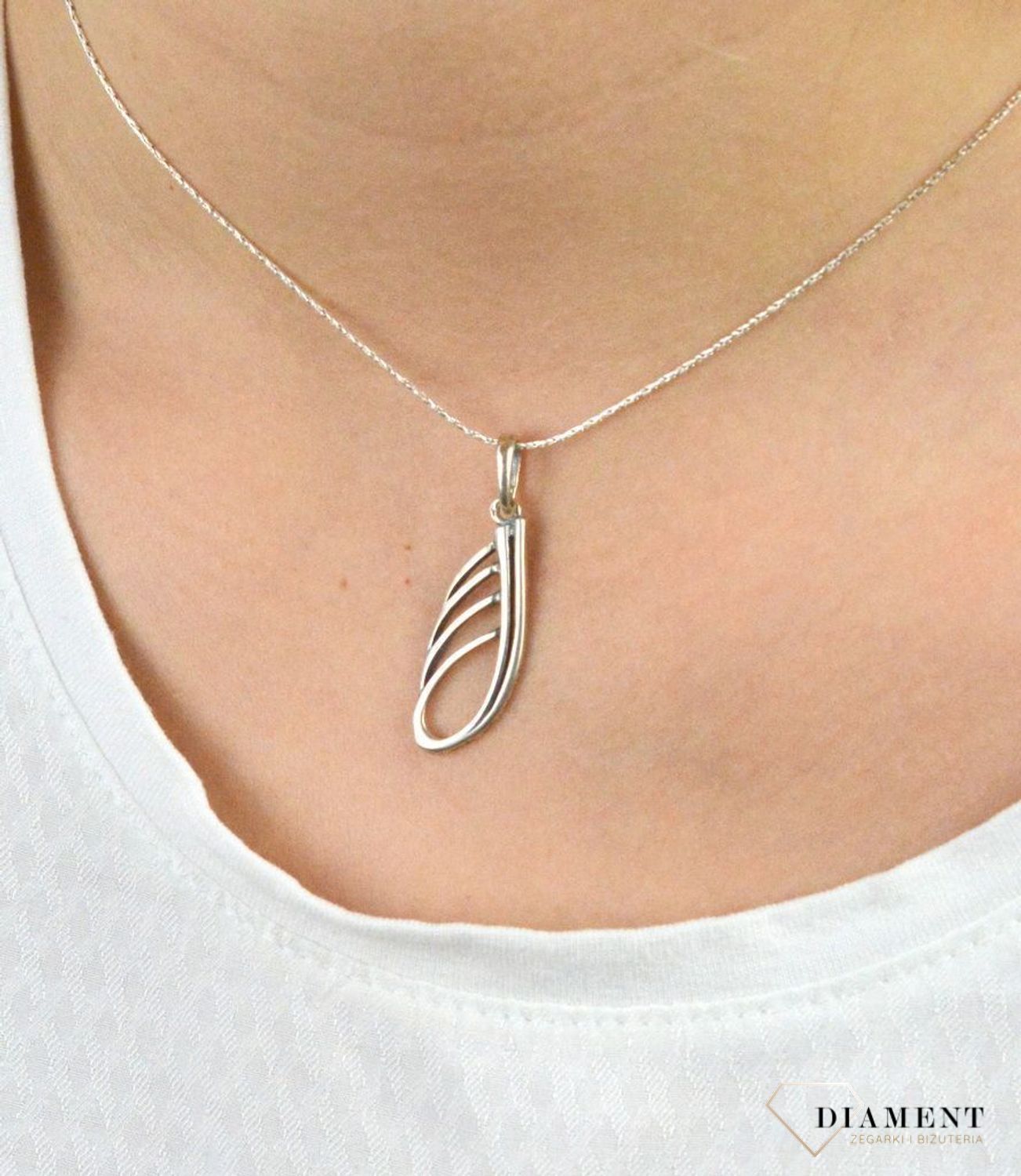 Naszyjnik srebrny 925 pozł. damski Czaszka jasność umysłu DIA-ZAW-5535-925.jpg