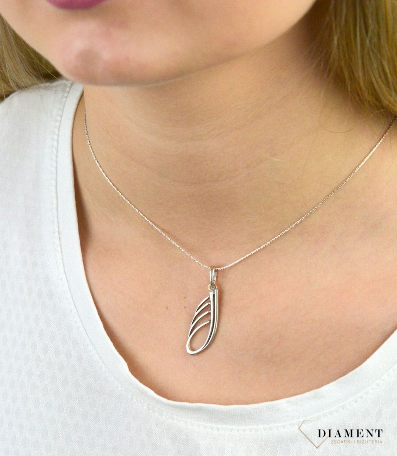 Naszyjnik srebrny 925 pozł. damski Czaszka jasność umysłu DIA-ZAW-5535-925.jpg