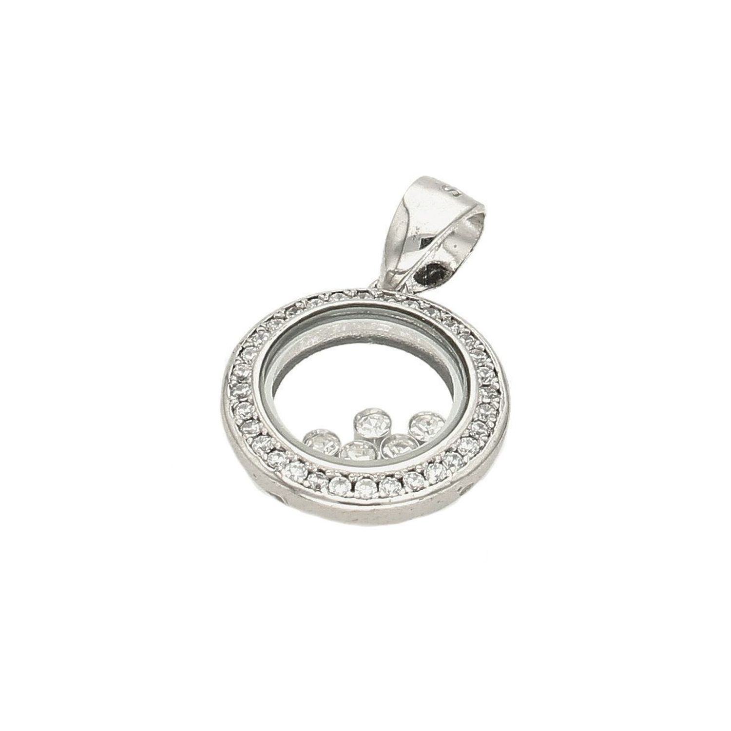 Zawieszka srebrna z cyrkoniami DIA-ZAW-5930-925. Zawieszka srebrna z cyrkoniami. Zawieszka srebrna okrągła. Zawieszka srebrna idealna na prezent. Biżuteria srebrna. Zawieszka idealna na prezent..jpg