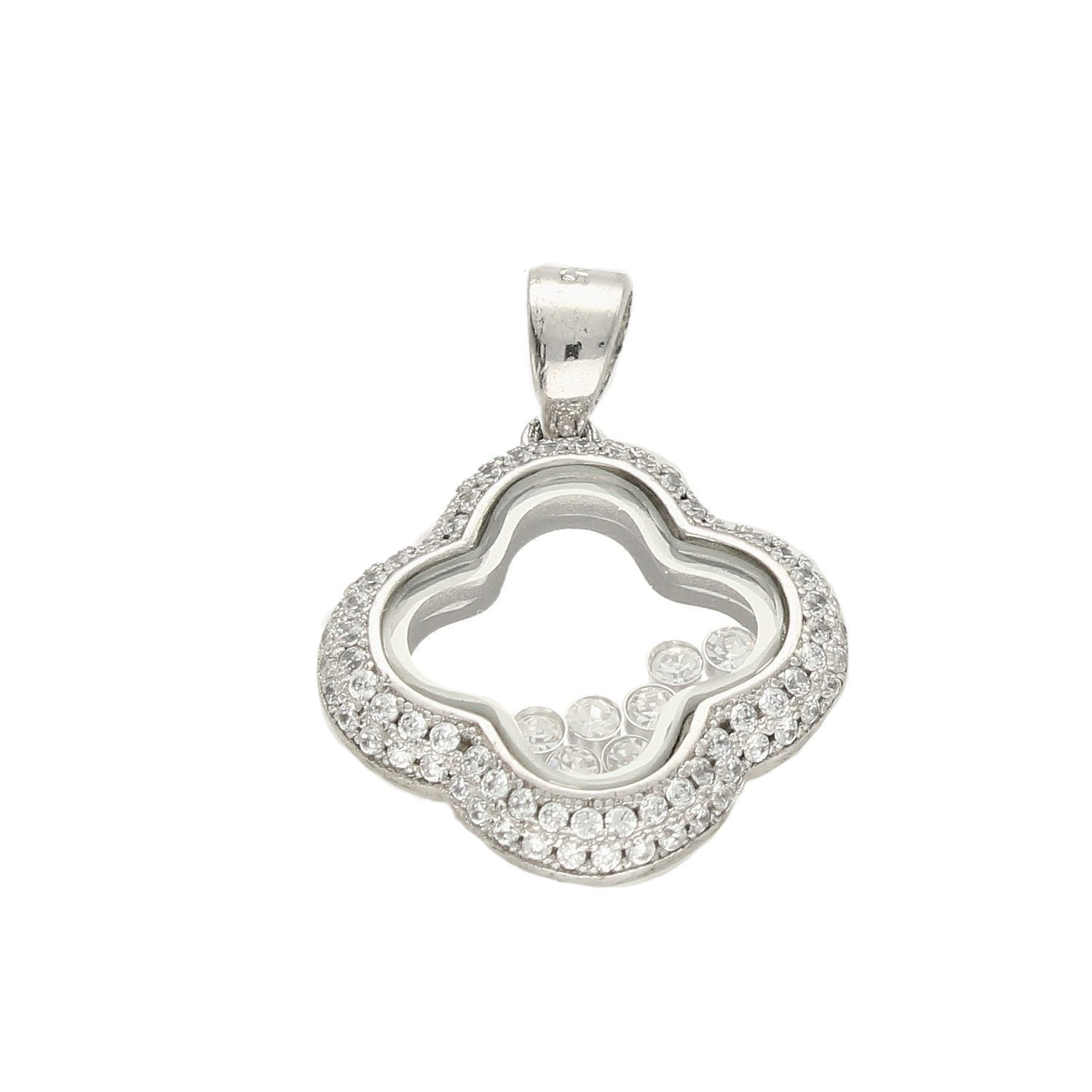 Zawieszka srebrna z cyrkoniami DIA-ZAW-5931-925. Zawieszka z cyrkoniami. Zawieszka w kształcie kwiatka. Srebrna zawieszka z cyrkoniami. Zawieszka idealna na prezent..jpg