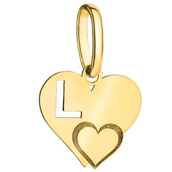 Złota zawieszka 585 serce z literką L DIA-ZAW-6-20-Z00115-2-585. Piękny, złoty wisiorek o ciekawym wzorze z motywem serca wykonana z żółtego i białego 14-karatowego złota z wysokiej próby 585. o uniwersalna biżuteria, która sprawdzi.jpg