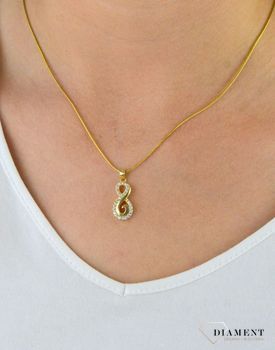 Zawieszka srebrna znak nieskończoności pozłacana DIA-ZAW-6092-925. Złoty znak nieskończoności. Zawieszka srebrna pozłacana. Zawieszka srebrna pozłacana dla ukochane.JPG