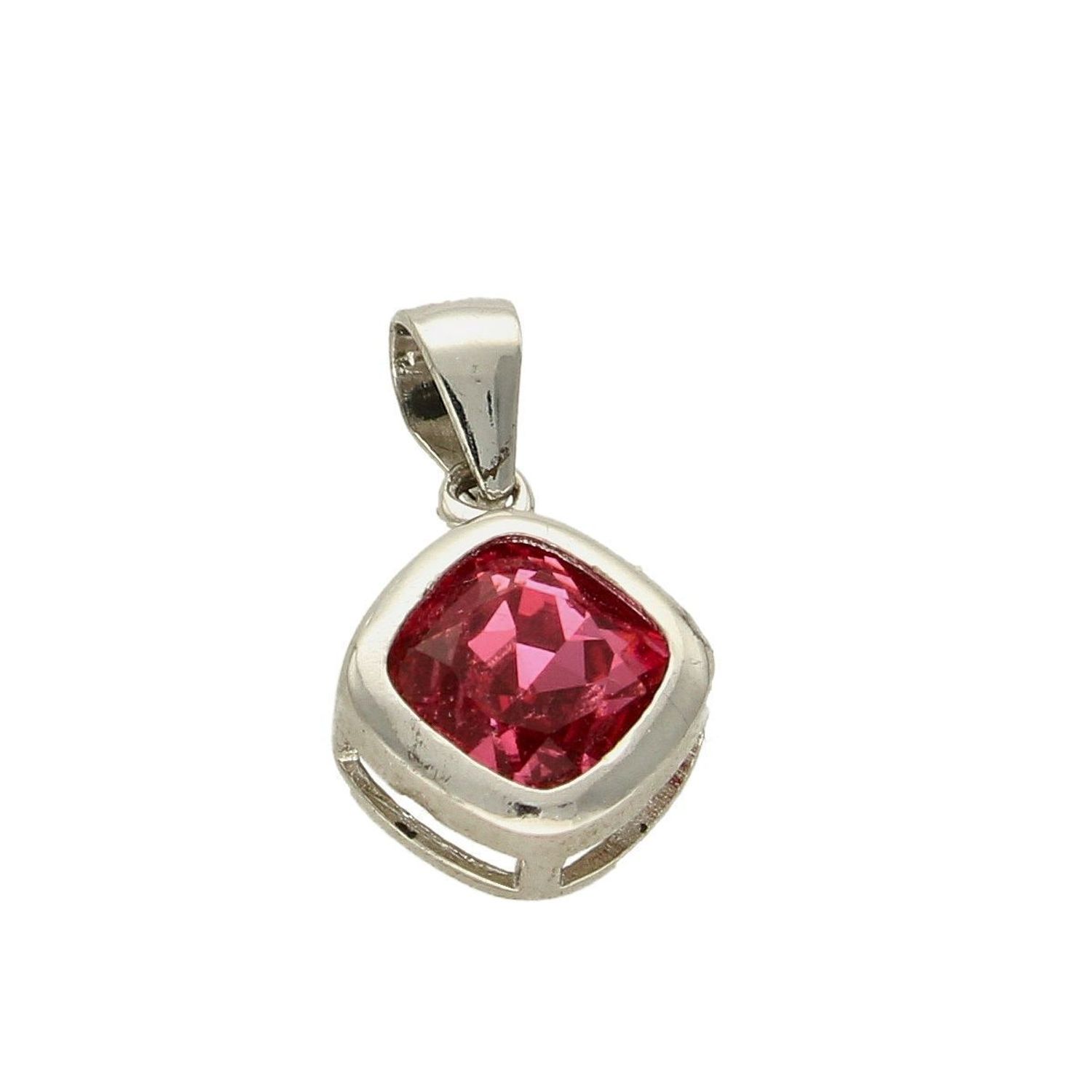 Srebrna zawieszka z czerwoną cyrkonią  DIA-ZAW-6118-925. Zawieszka srebrna z cyrkonią. Zawieszka z dużą białą cyrkonią. Zawieszka z cyrkoniami. Idealna zawieszka na prezent..jpg