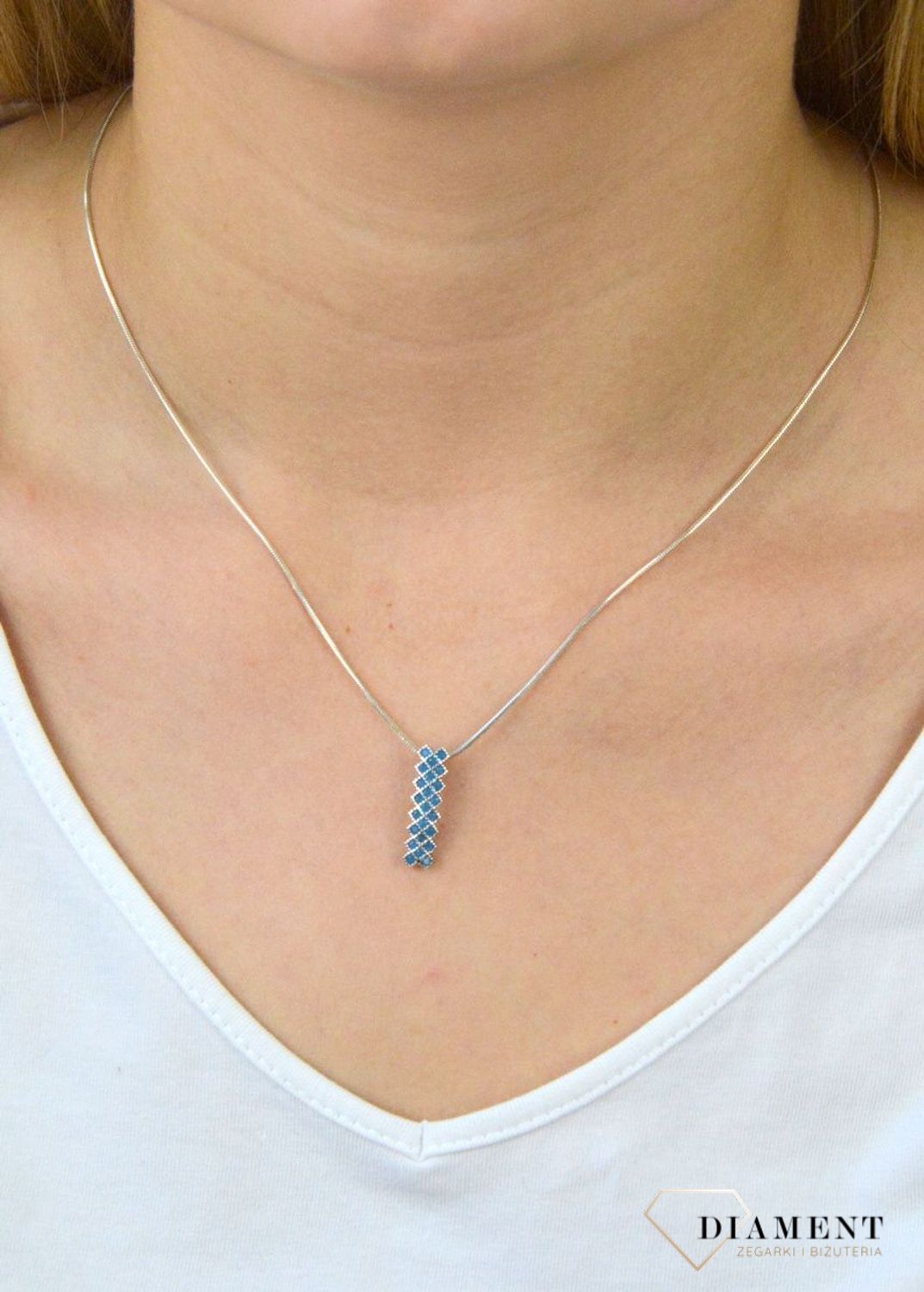 Srebrna zawieszka turkusowe prostokąciki DIA-ZAW-6122-925. Srebrna zawieszka z kamieniem. Srebrna zawieszka turkusowy kamień. Srebrna zawieszka idealna na prezent. Zawieszka damska na każdą okazję..jpg
