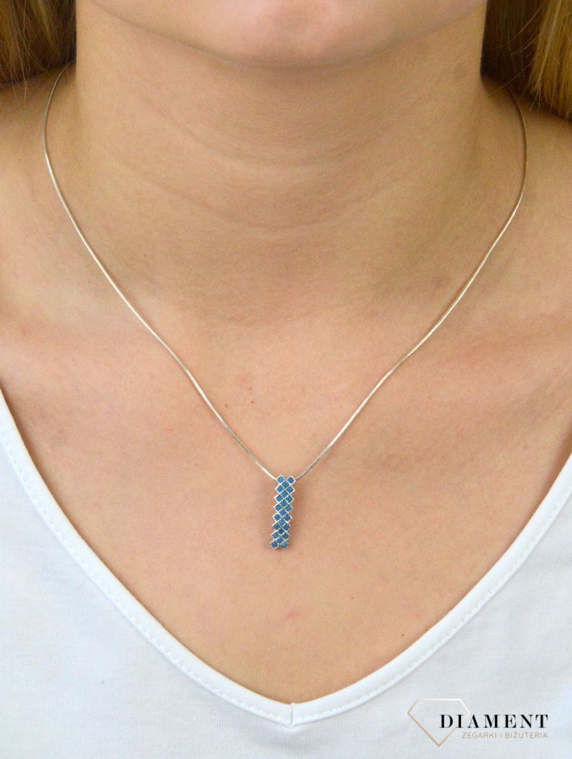 Srebrna zawieszka turkusowe prostokąciki DIA-ZAW-6122-925. Srebrna zawieszka z kamieniem. Srebrna zawieszka turkusowy kamień. Srebrna zawieszka idealna na prezent. Zawieszka damska na każdą okazję..jpg