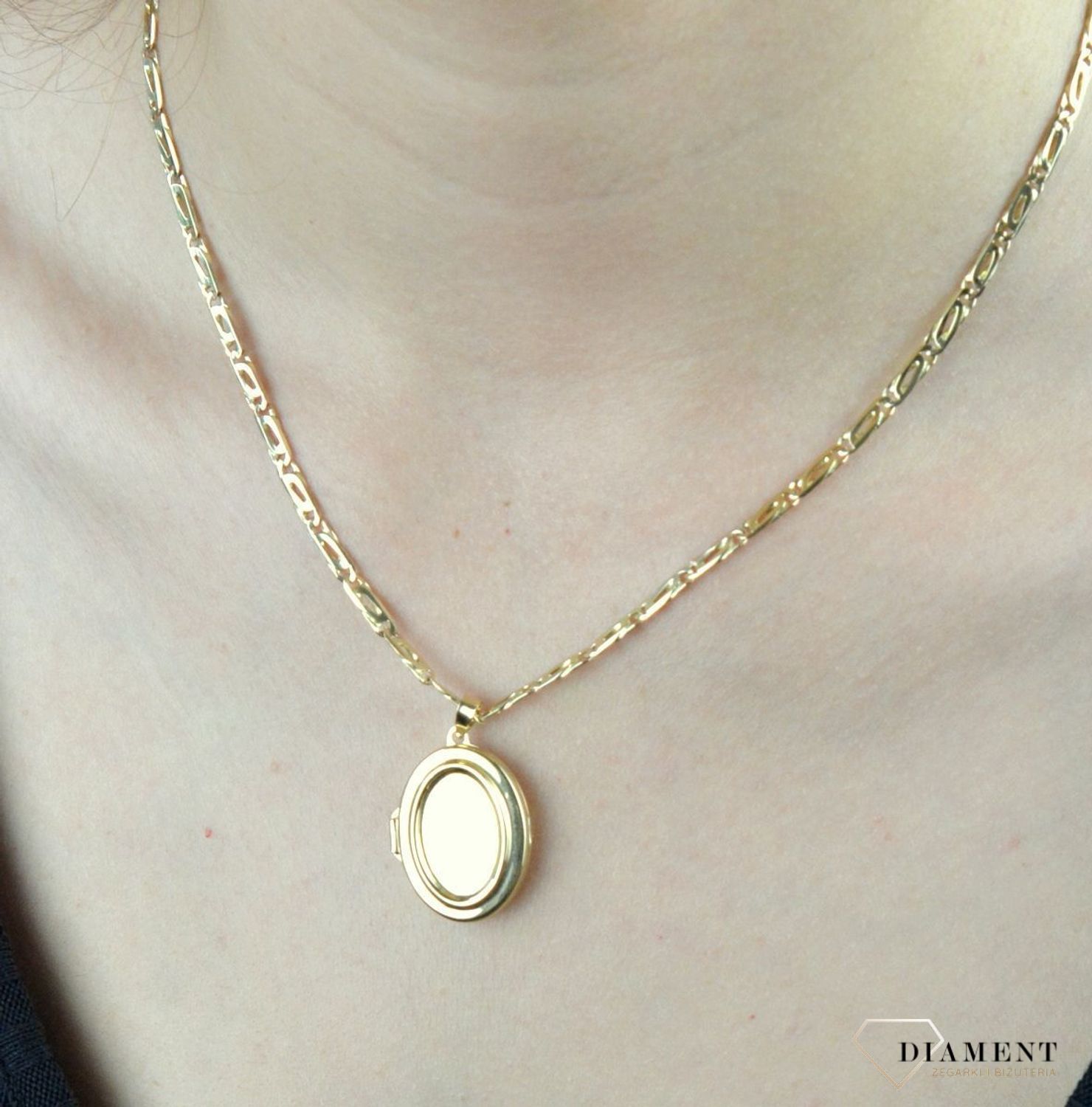 Złota zawieszka 585 owalne puzderko DIA-ZAW-6238-585.jpg