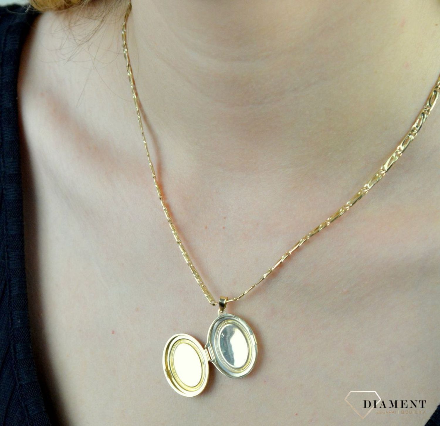 Złota zawieszka 585 owalne puzderko DIA-ZAW-6238-585.jpg