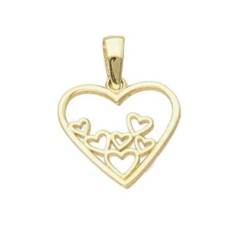 Złota zawieszka serce próby 585 DIA-ZAW-6245-585. Złota zawieszka w kształcie serca ozdobiona małymi sercami w środku. Eleganc.jpg