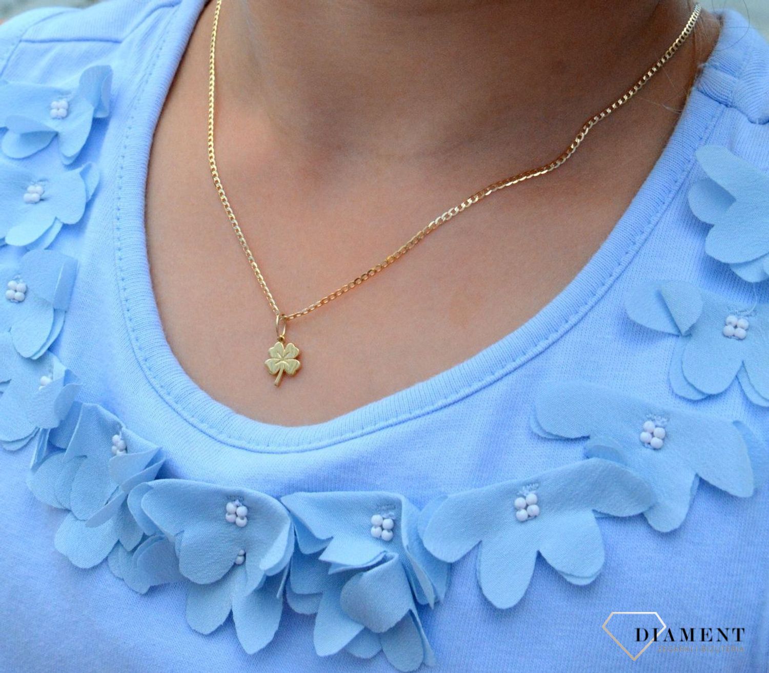 Złota zawieszka 585 koniczynka DIA-ZAW-6250-585.jpg