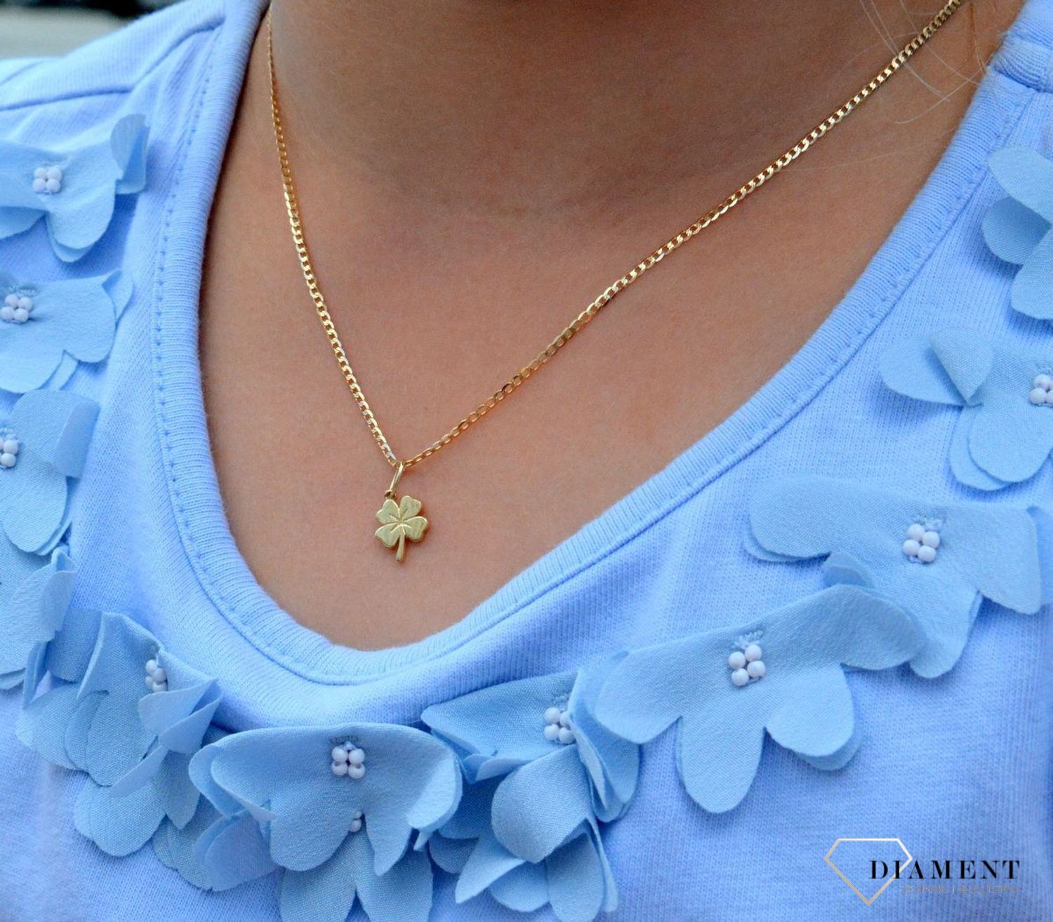 Złota zawieszka 585 koniczynka DIA-ZAW-6250-585.jpg