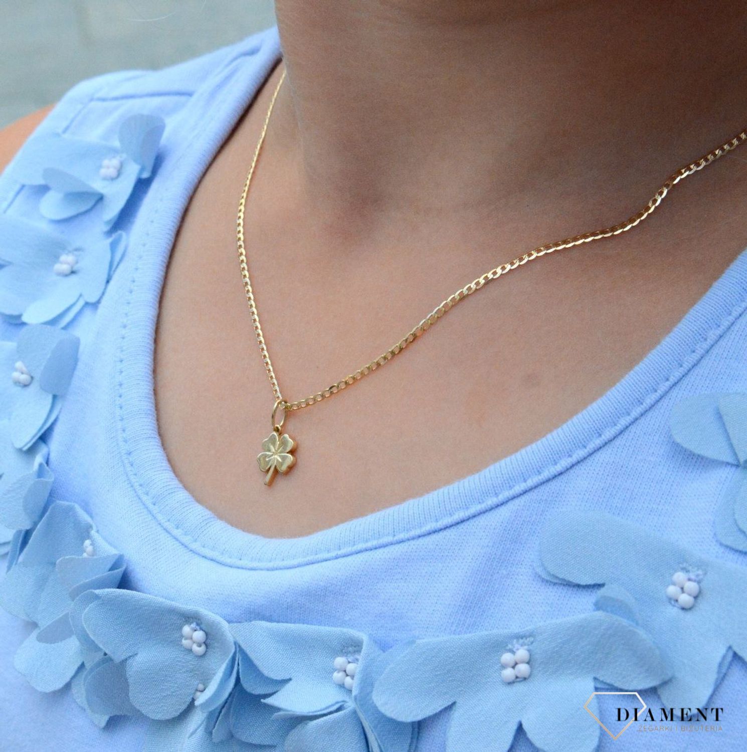 Złota zawieszka 585 koniczynka DIA-ZAW-6250-585.jpg