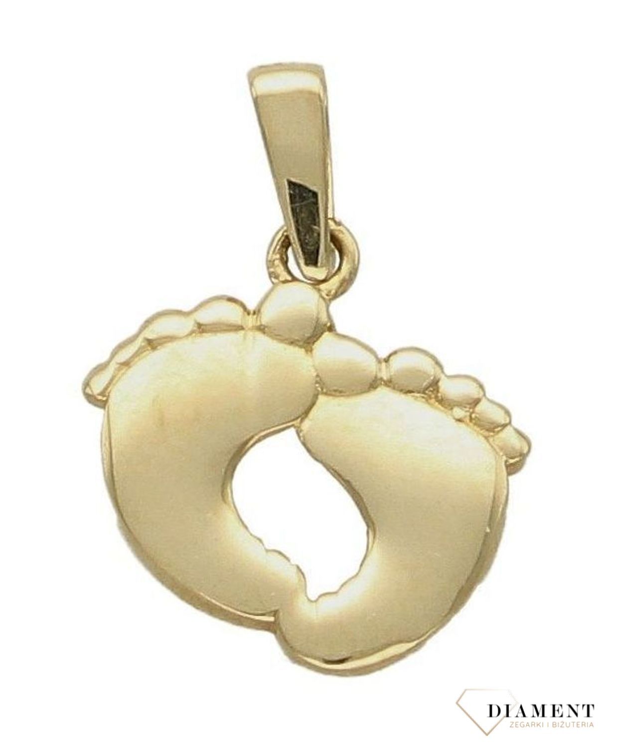 Złota zawieszka 585 gładkie stópki do graweru DIA-ZAW-6254-585.jpg