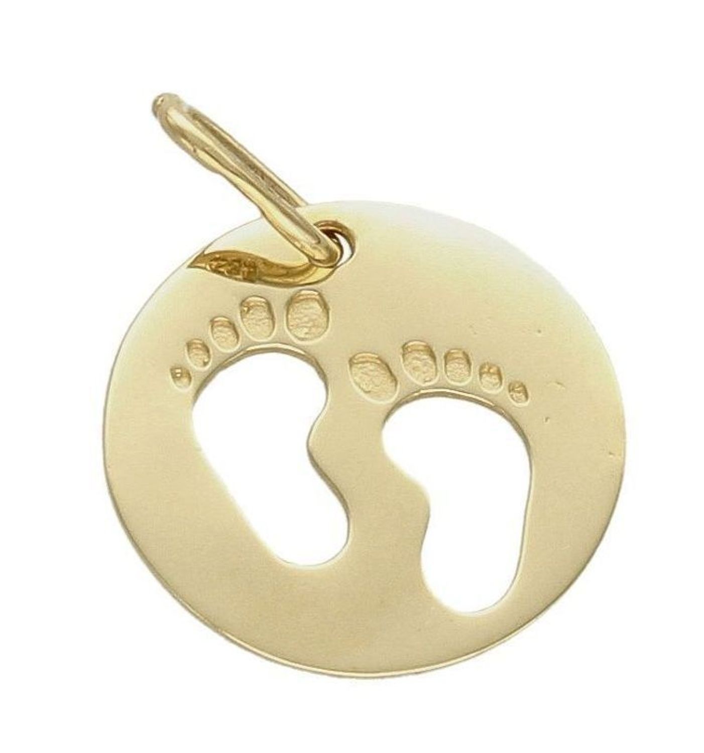 Złota zawieszka okrągła stópki 585 'Stópki dziecka' DIA-ZAW-6256-585.jpg