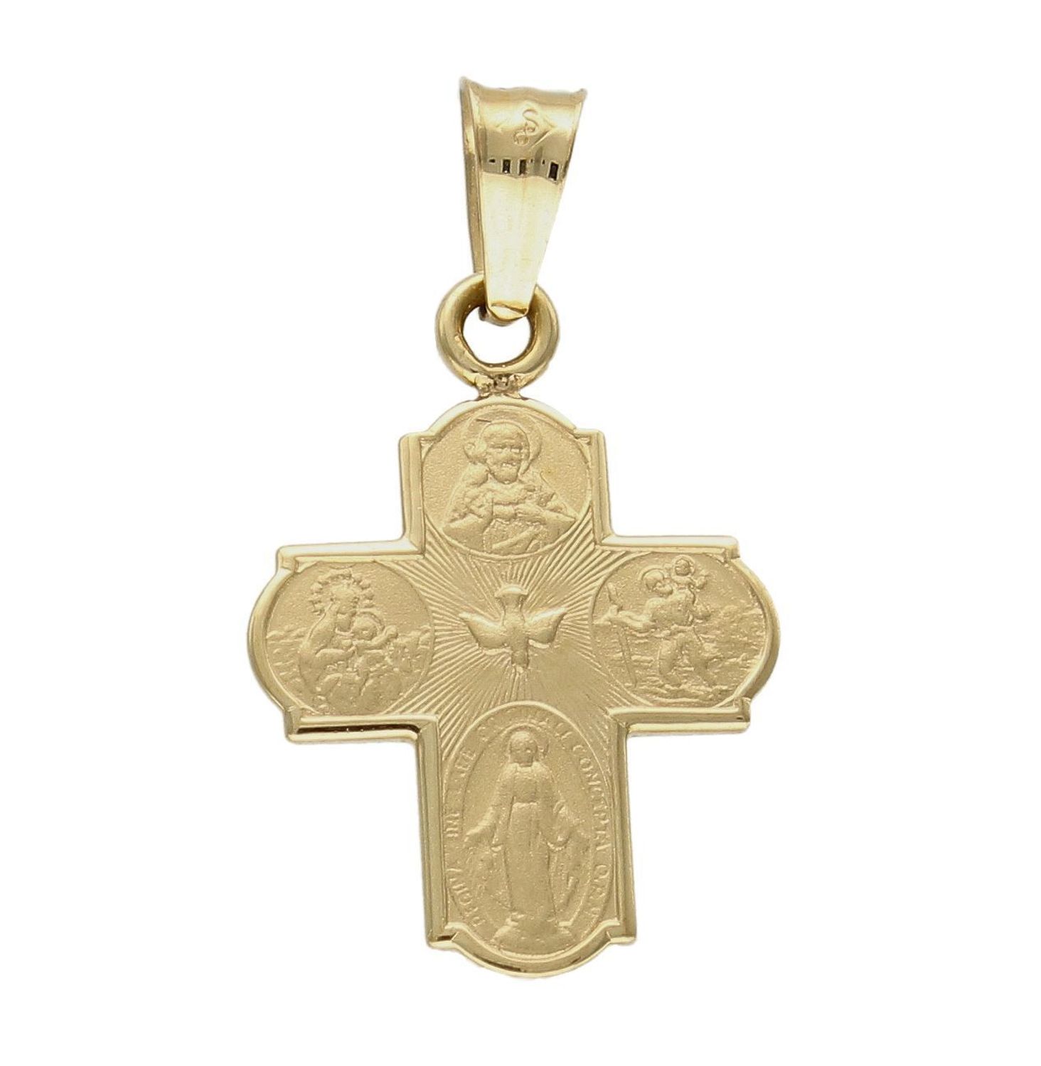 Złota zawieszka krzyżyk 585 z wizerunkami Świętych DIA-ZAW-6259-585 ✓Złote zawieszki w Sklepie z Biżuterią zegarki-diament.pl✓Piękne i Stylowe Wisiorki✓Prawdziwe Złoto✓Darmowa wysyłka.jpg