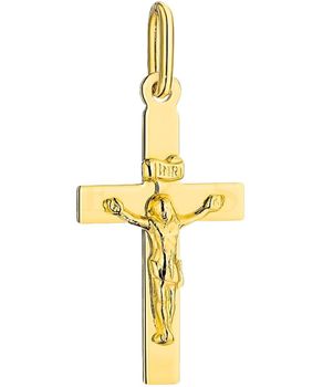 Złoty krzyżyk 375 żółte złoto – zawieszka na chrzest, komunię, bierzmowanie Au.jpg