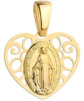 Złoty medalik 375 żółte złoto 14 mm – pamiątka chrztu, komunii i bierzmowania.jpg