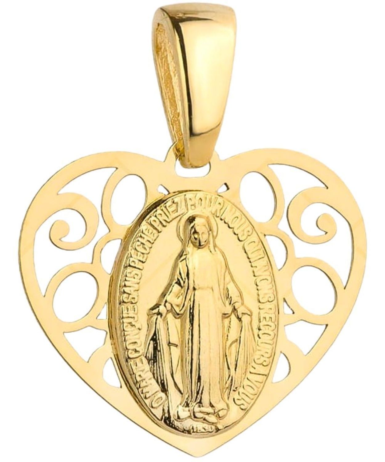 Złoty medalik 375 żółte złoto 14 mm – pamiątka chrztu, komunii i bierzmowania.jpg