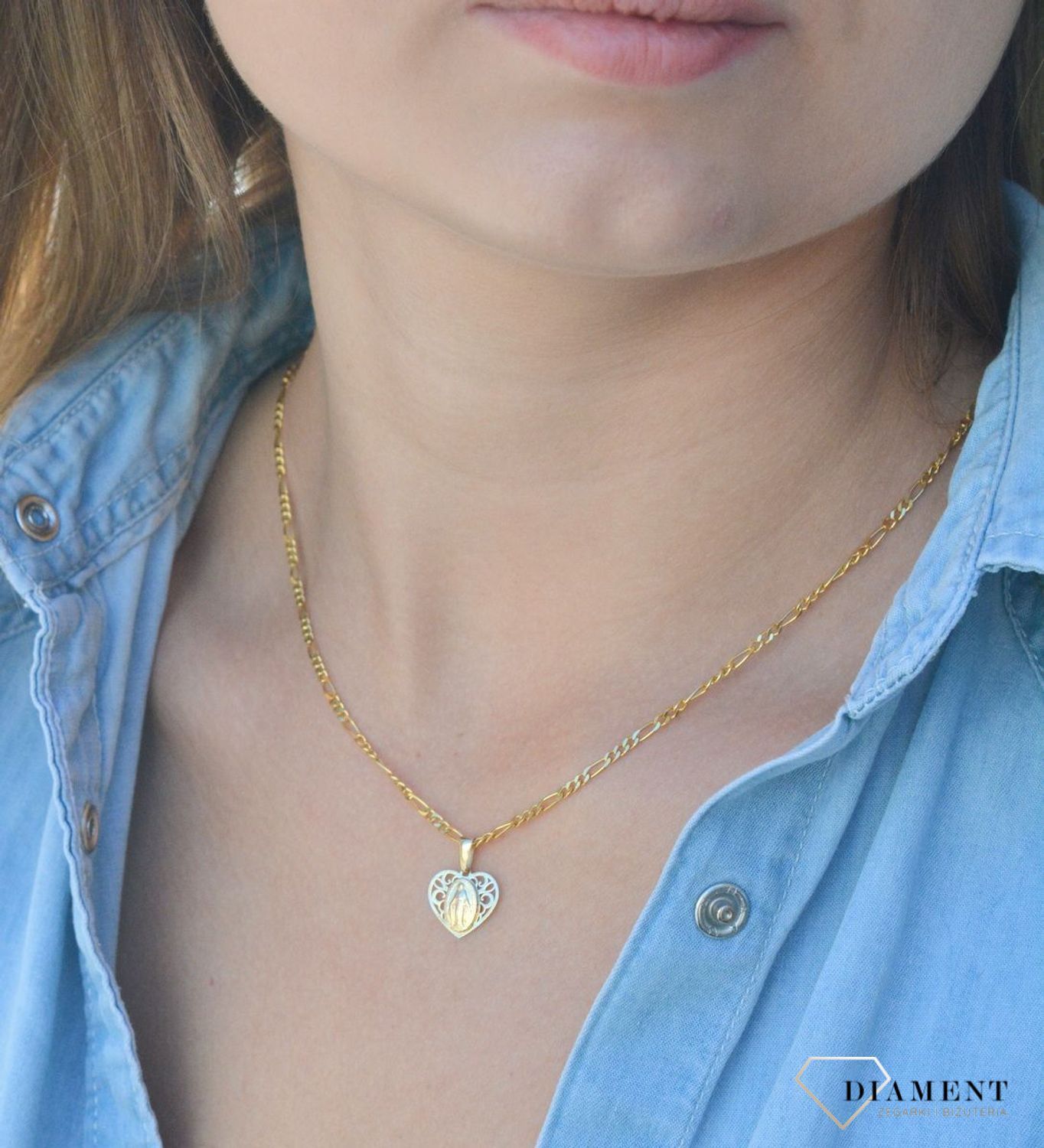 Złota zawieszka medalik 585 cudowny medalik z Matką Boską Niepokalaną DIA-ZAW-6262-585. Złota zawieszka medalik 585 'Matka Boska'. Złoty medalik został wykonany z najwyższej jakości 14 – karatowego żółtego złota. Idealnie się.jpg