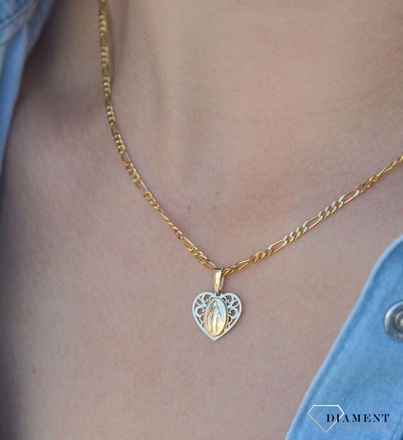 Złota zawieszka medalik 585 cudowny medalik z Matką Boską Niepokalaną DIA-ZAW-6262-585. Złota zawieszka medalik 585 'Matka Boska'. Złoty medalik został wykonany z najwyższej jakości 14 – karatowego żółtego złota. Idealnie się.jpg